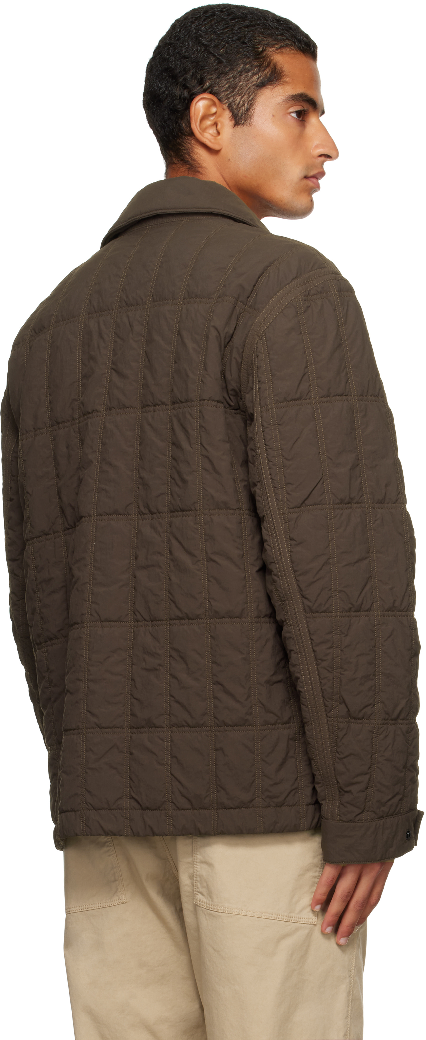 Stone Island: ブラウン 4100099 Smerigliato ナイロン ジャケット
