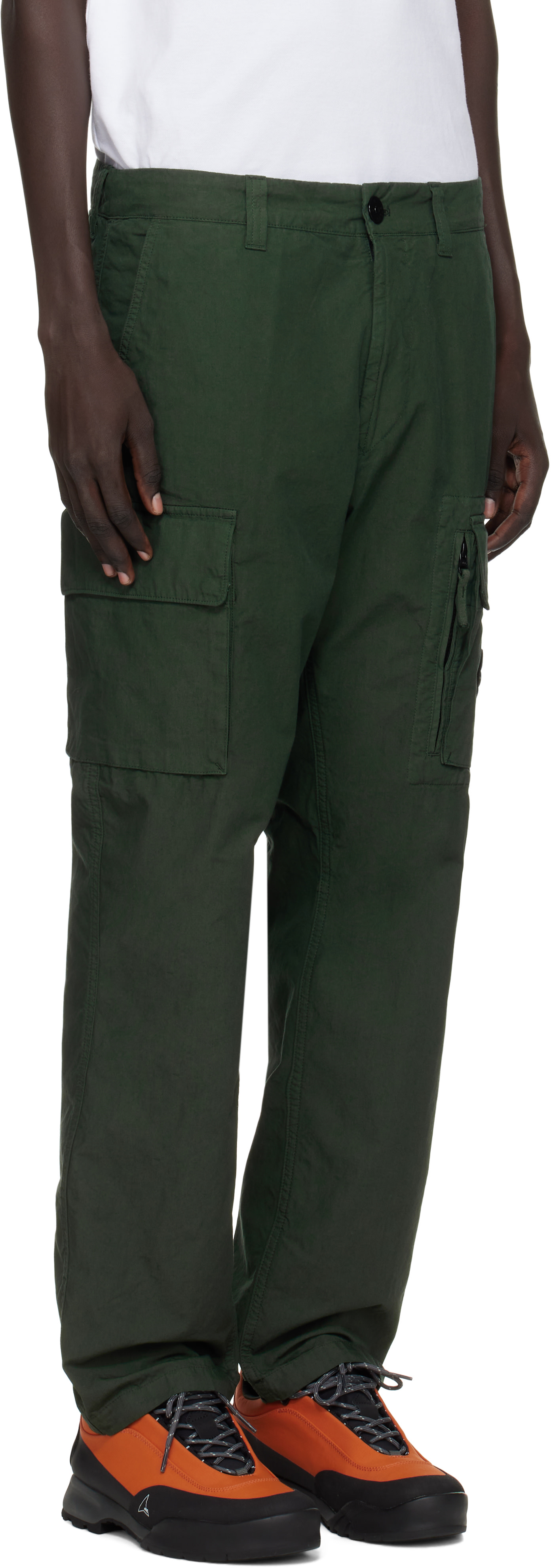 Stone Island: グリーン 3100006 Canvas Weave Cotton カーゴパンツ