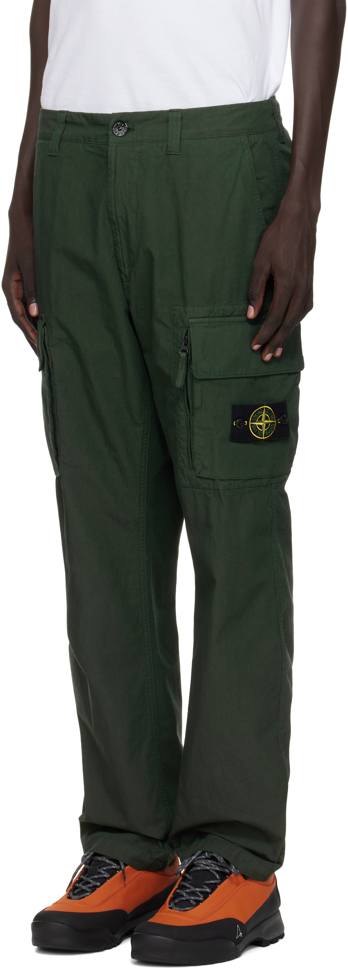 Stone Island: グリーン 3100006 Canvas Weave Cotton カーゴパンツ