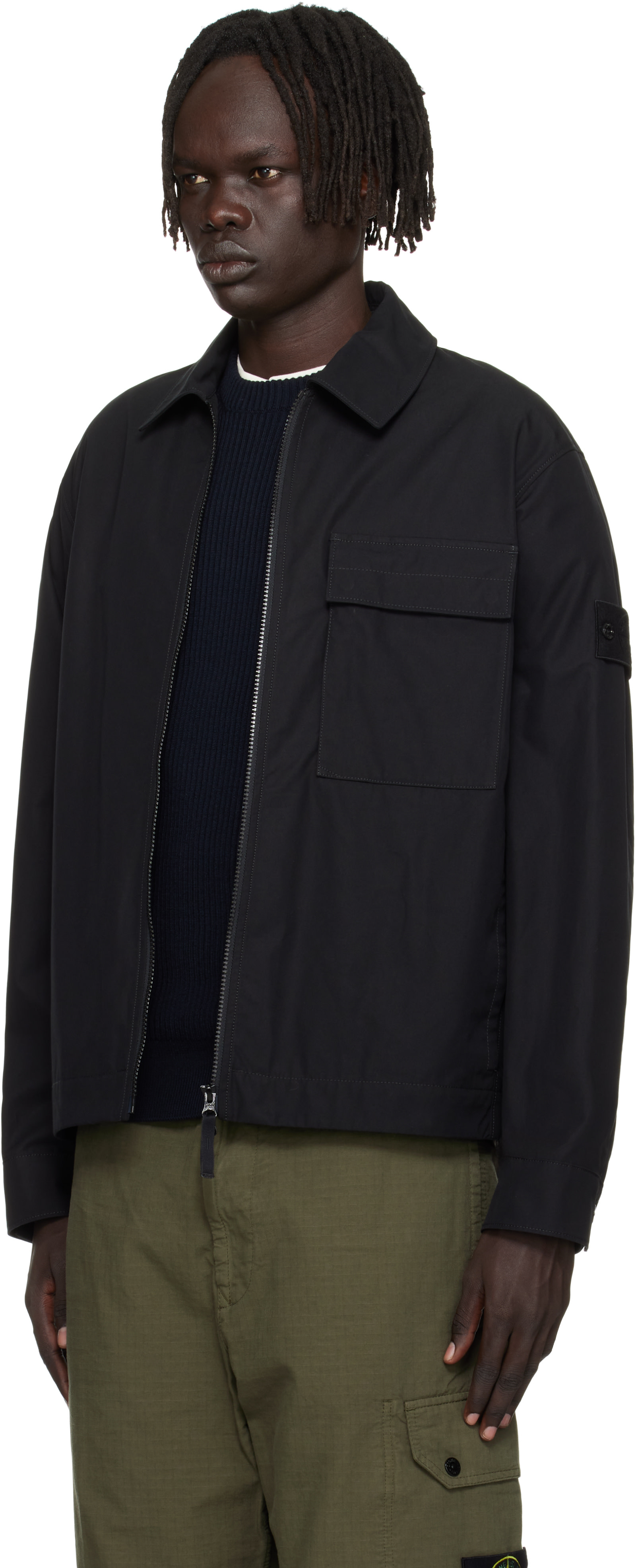 Stone Island: ブラック 1200018 ウォータープルーフ コットン