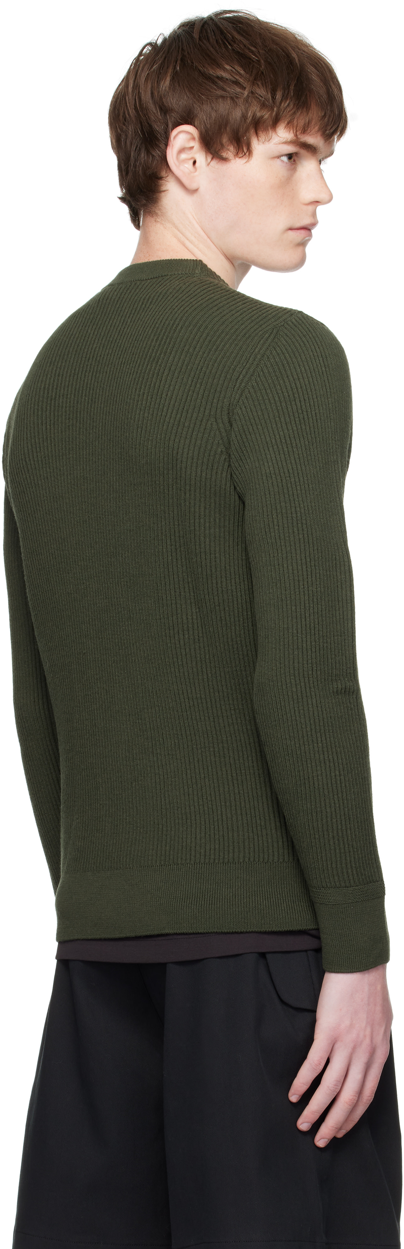 Stone Island: カーキ 5100053 Full Rib RWS Wool セーター | SSENSE 日本