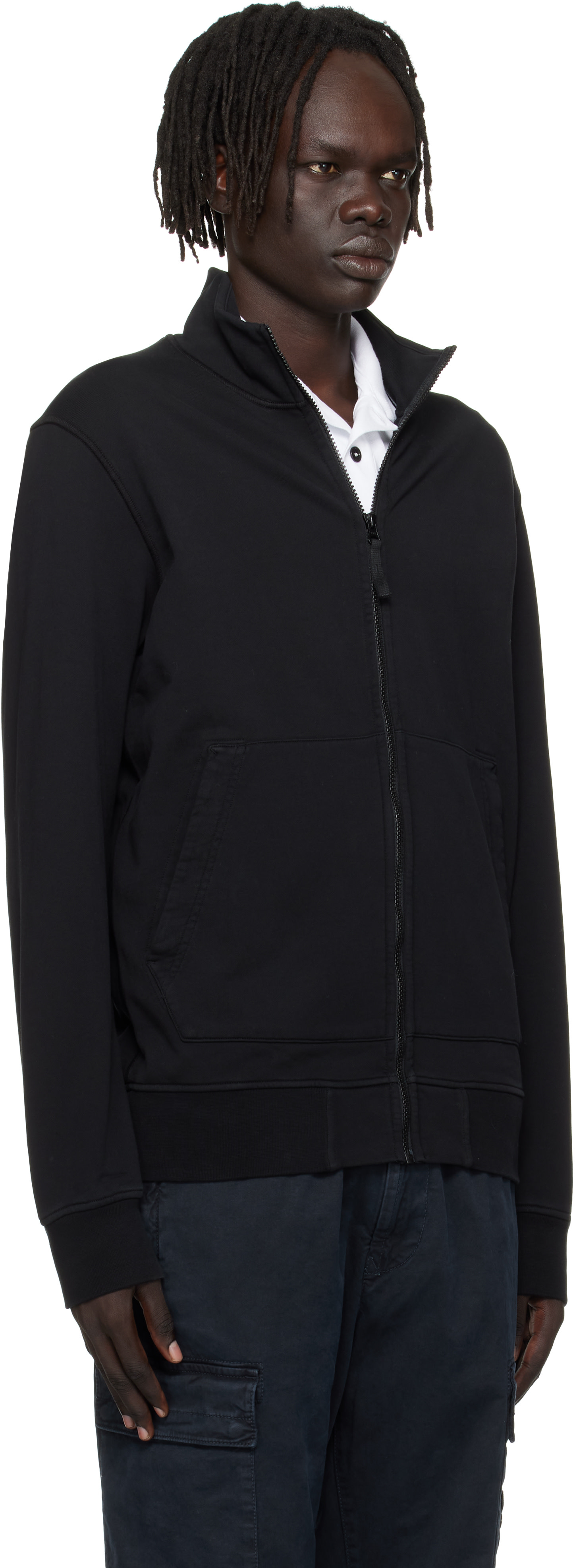 Stone Island: ブラック 6100063 Organic Cotton Fleece ジャケット 