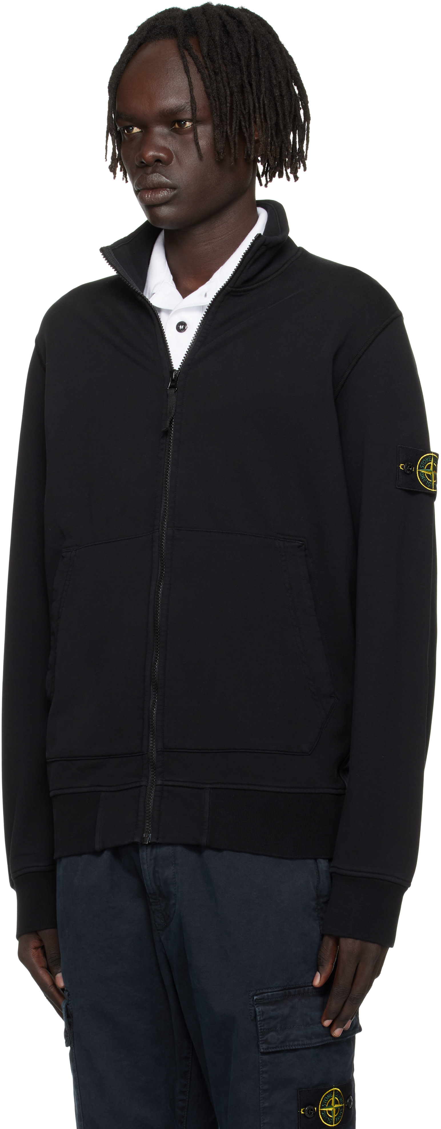 Stone Island: ブラック 6100063 Organic Cotton Fleece ジャケット 