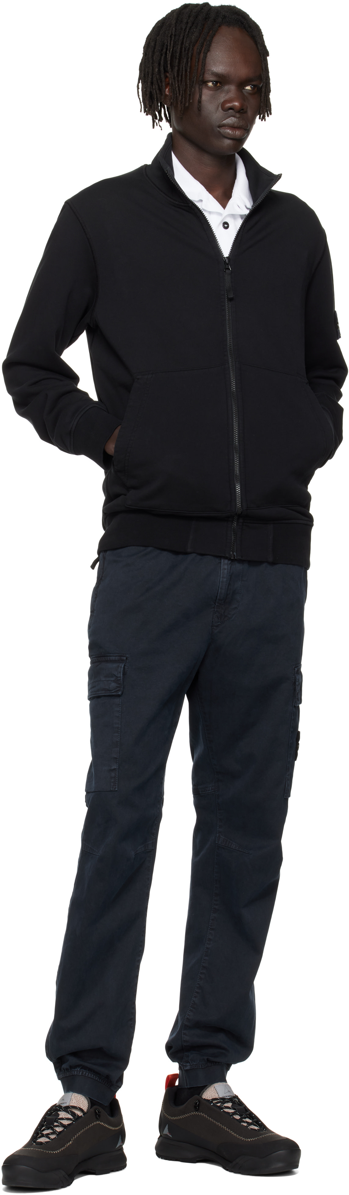 Stone Island: ブラック 6100063 Organic Cotton Fleece ジャケット