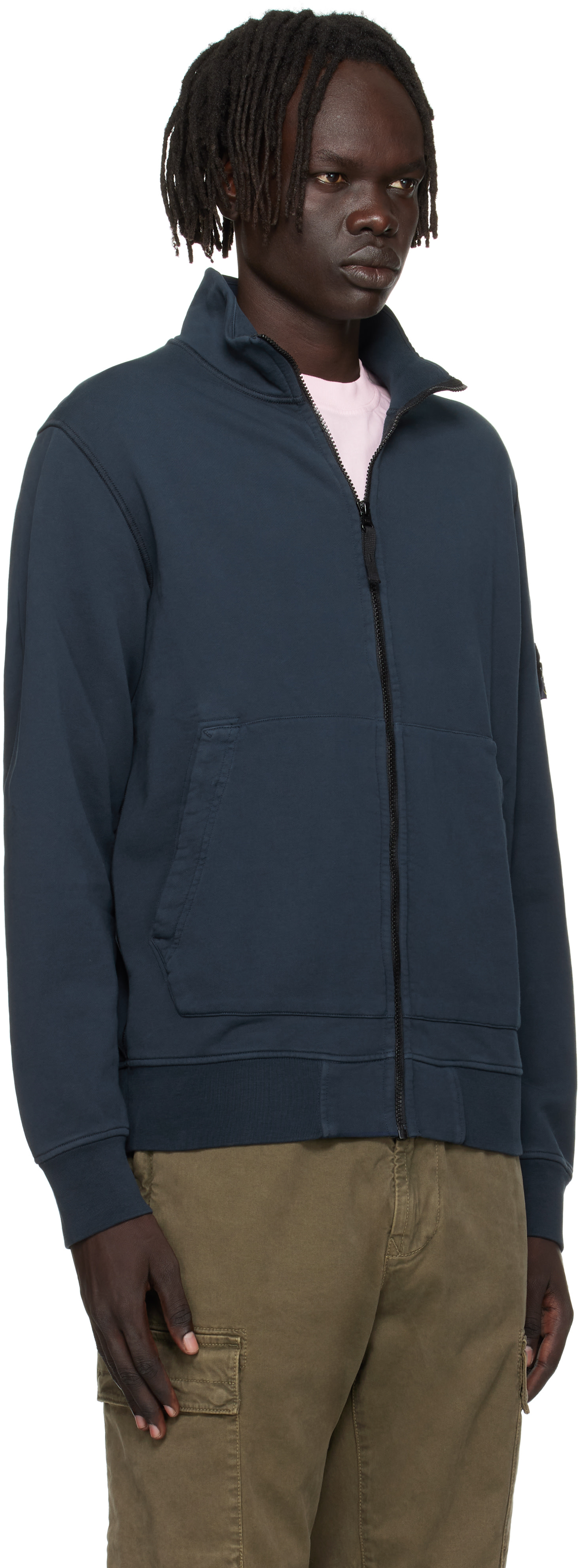 Stone Island: ネイビー 6100063 Organic Cotton Fleece ジャケット