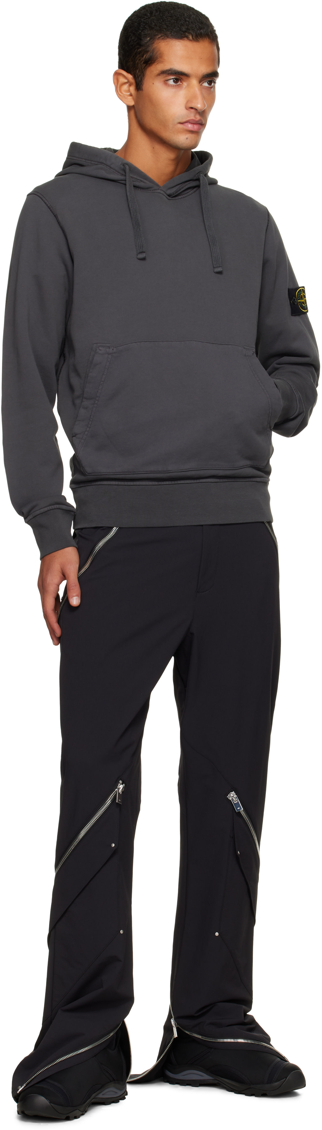 Stone Island: Gray 6100062 Regular-Fit Hoodie | SSENSE