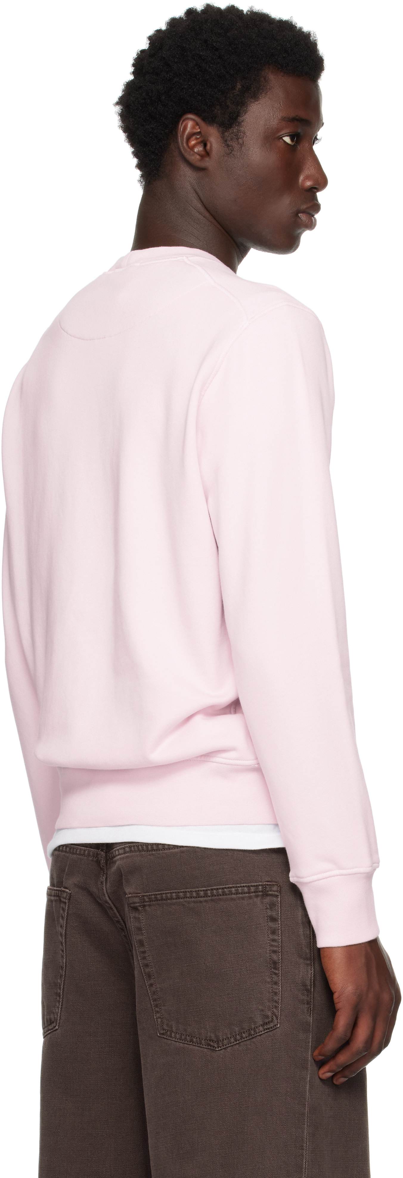 Stone Island: Pink 6100044 Organic Cotton Fleece Sweatshirt | SSENSE