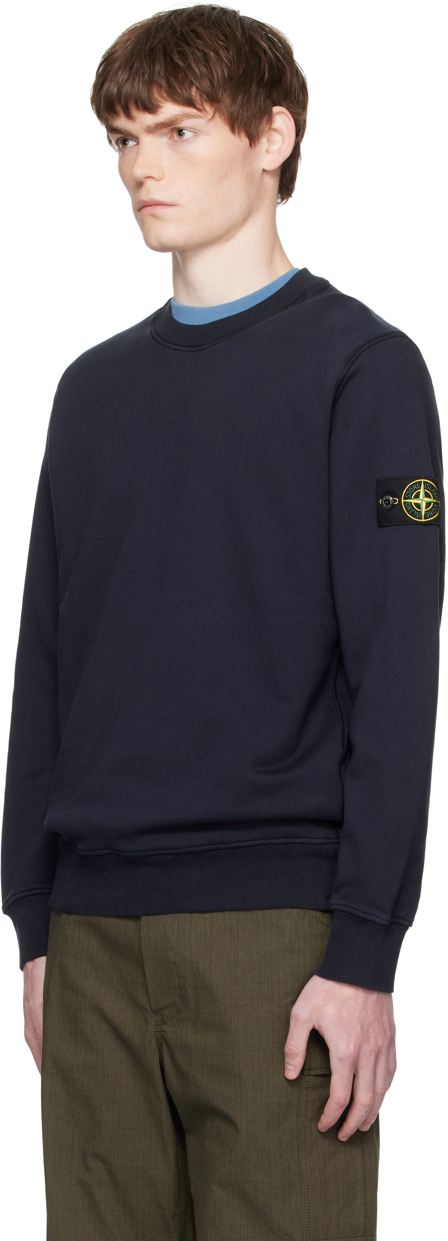 Stone Island: ネイビー 6100060 Organic Cotton Fleece スウェット