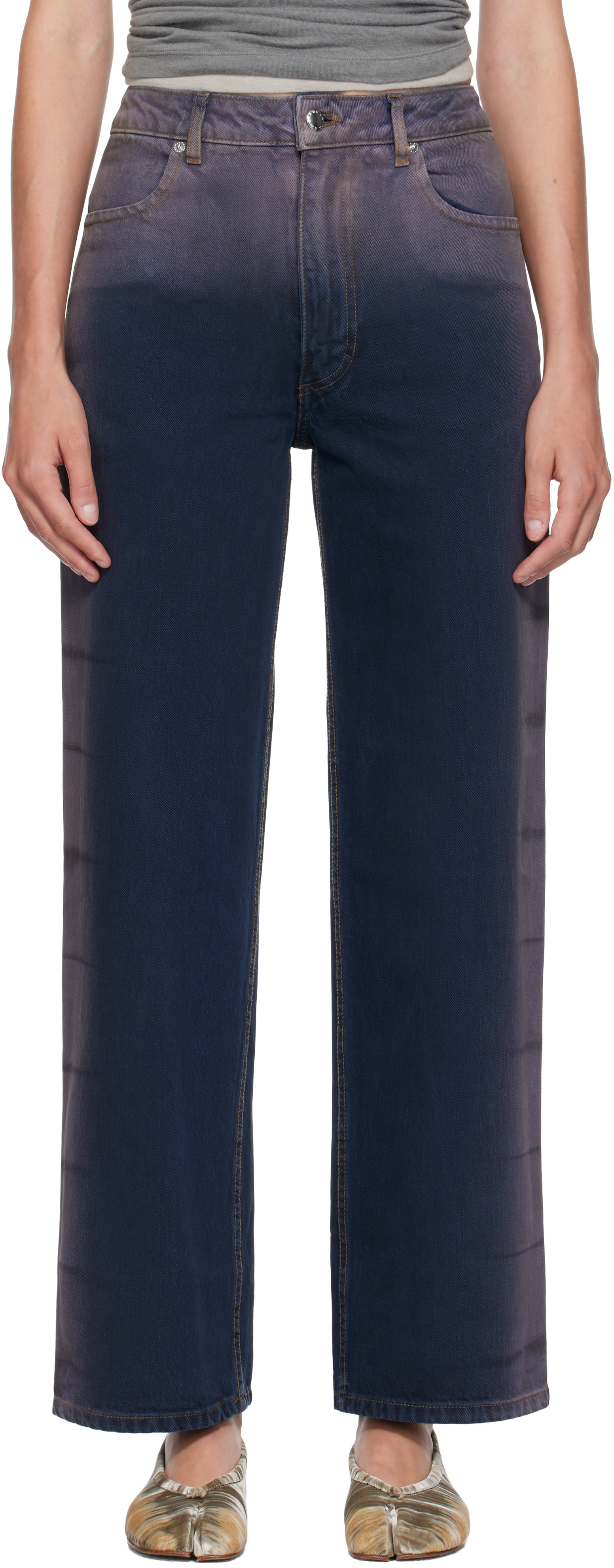 Wide Leg Eckhaus Latta Jeans | Jean Blue in FARFETCH La Wrinkle 