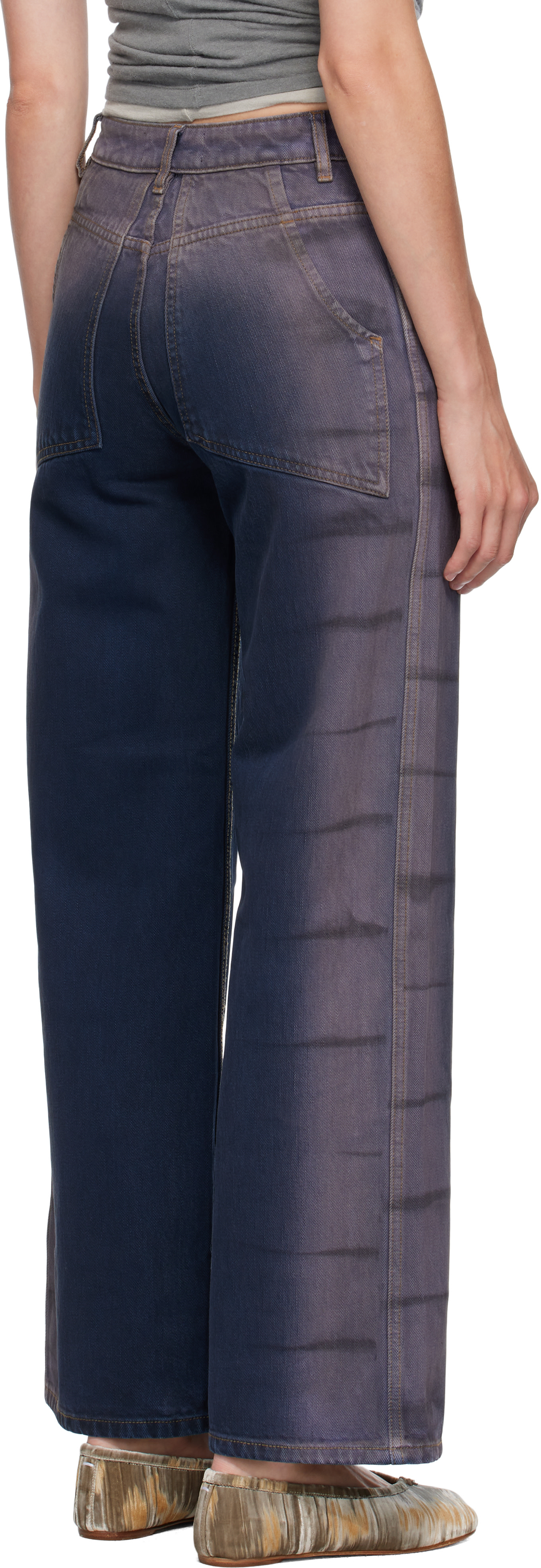 Eckhaus Latta: ブルー＆パープル ワイドレッグジーンズ | SSENSE 日本
