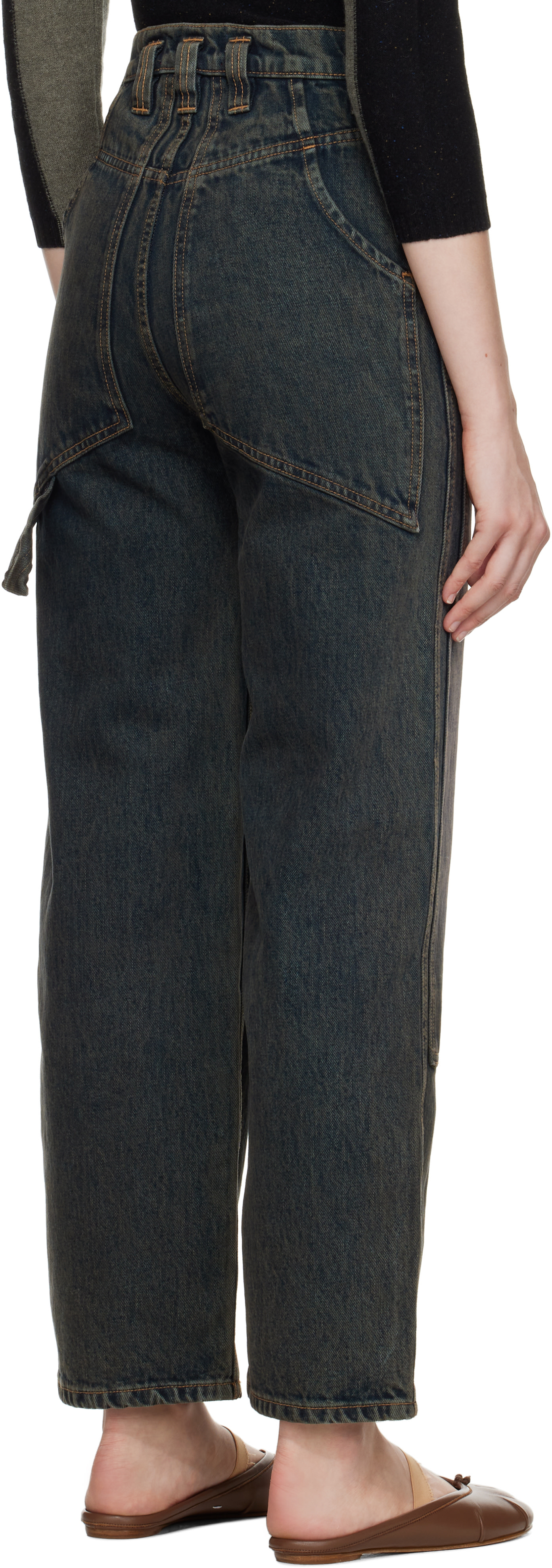 Eckhaus Latta: Blue Double Knee Baggy Jeans | SSENSE