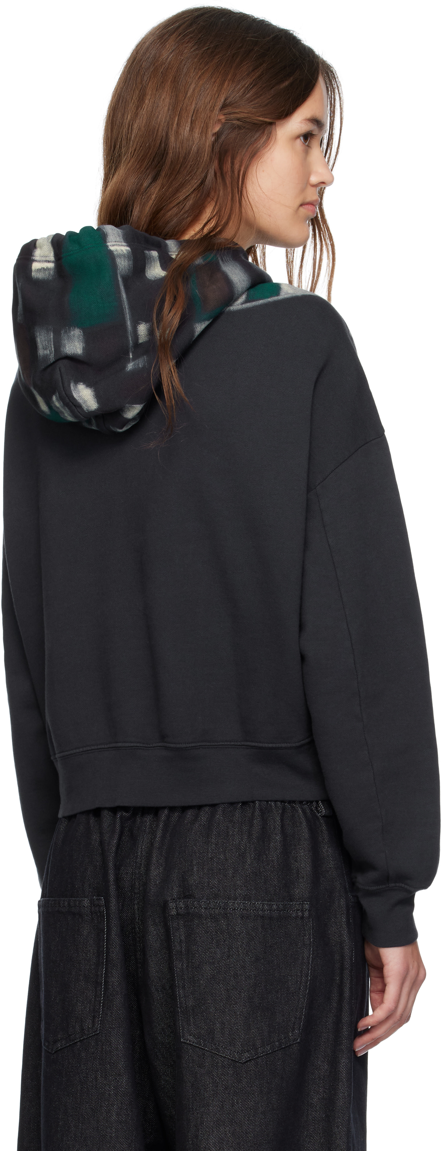 Eckhaus Latta: Navy Garment-Dyed Hoodie | SSENSE