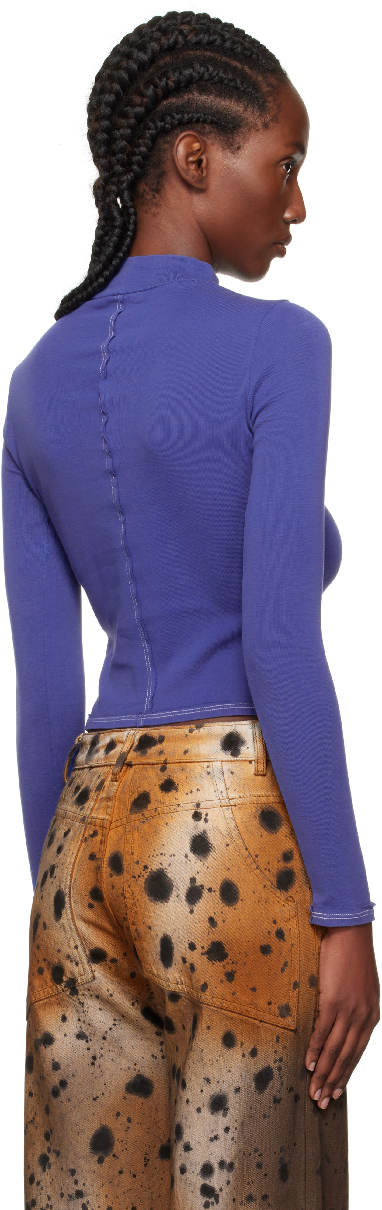Eckhaus Latta: Navy Lapped Baby Turtleneck | SSENSE