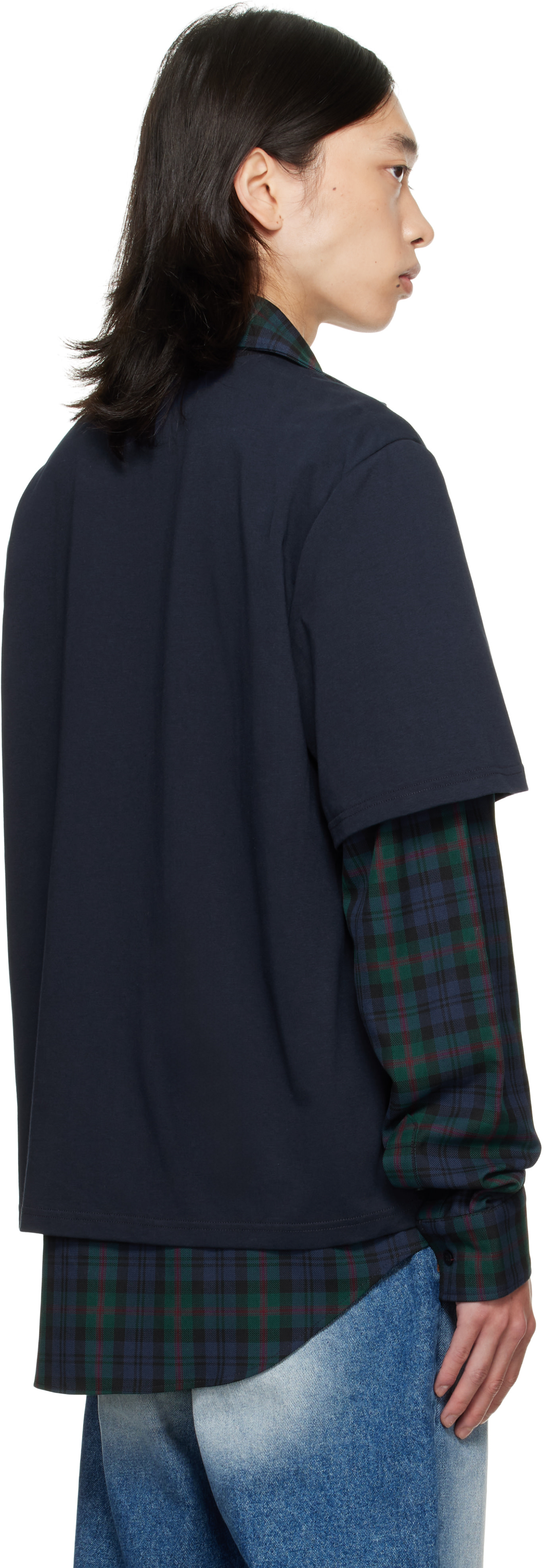 EGONlab: ネイビー Raglan Tailoring シャツ | SSENSE 日本