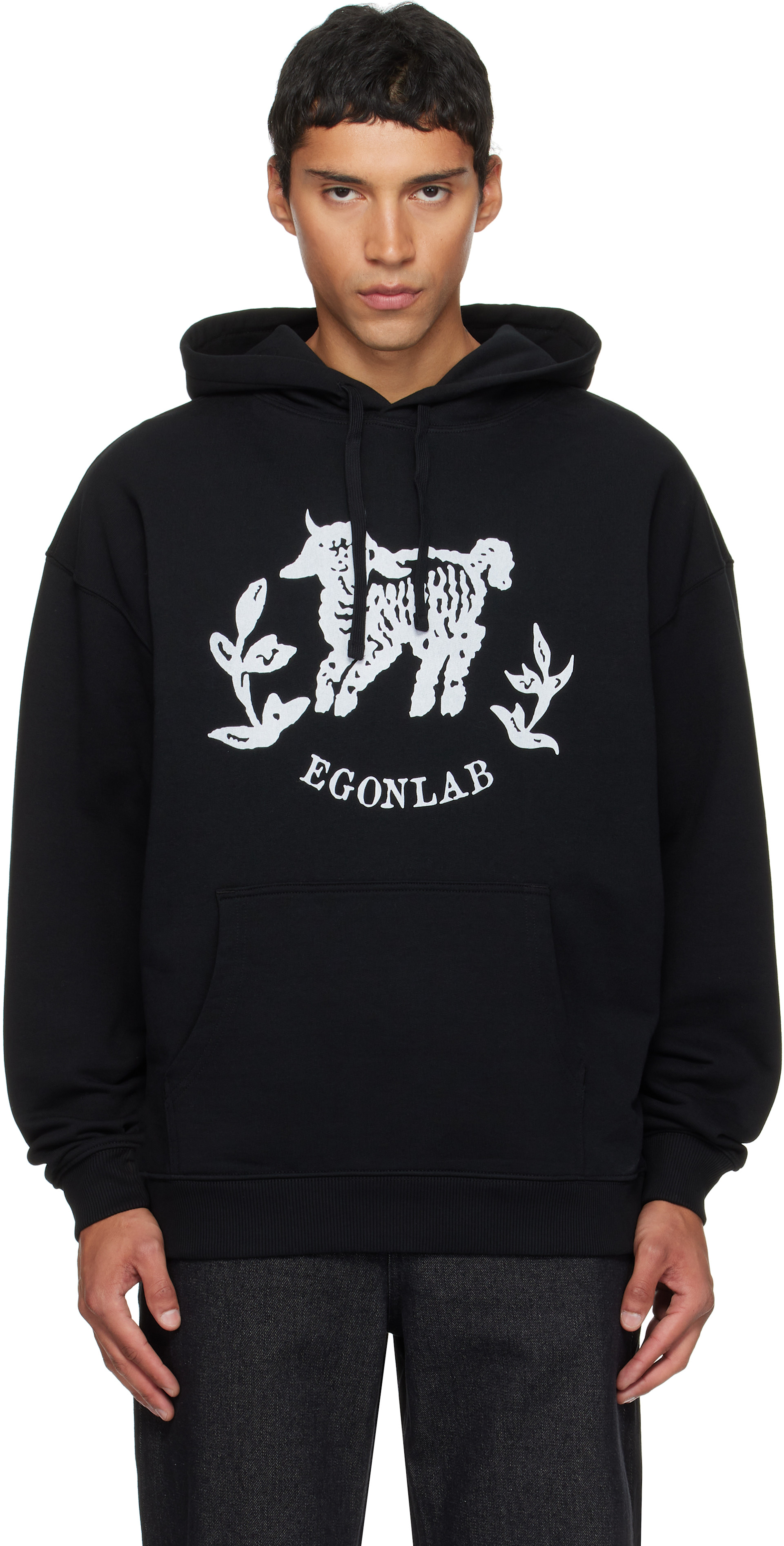 EGONlab - Pull à capuche Moutono noir