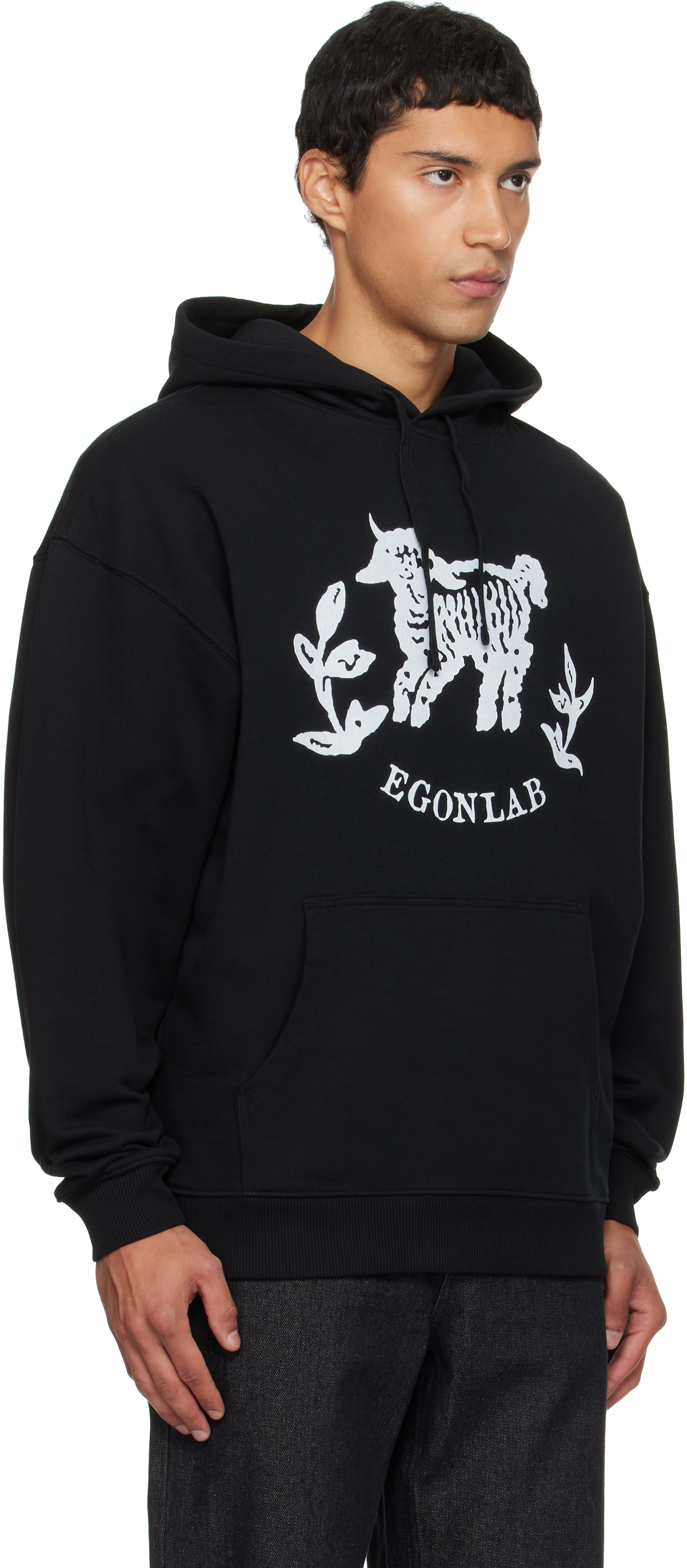 EGONlab - Pull à capuche Moutono noir