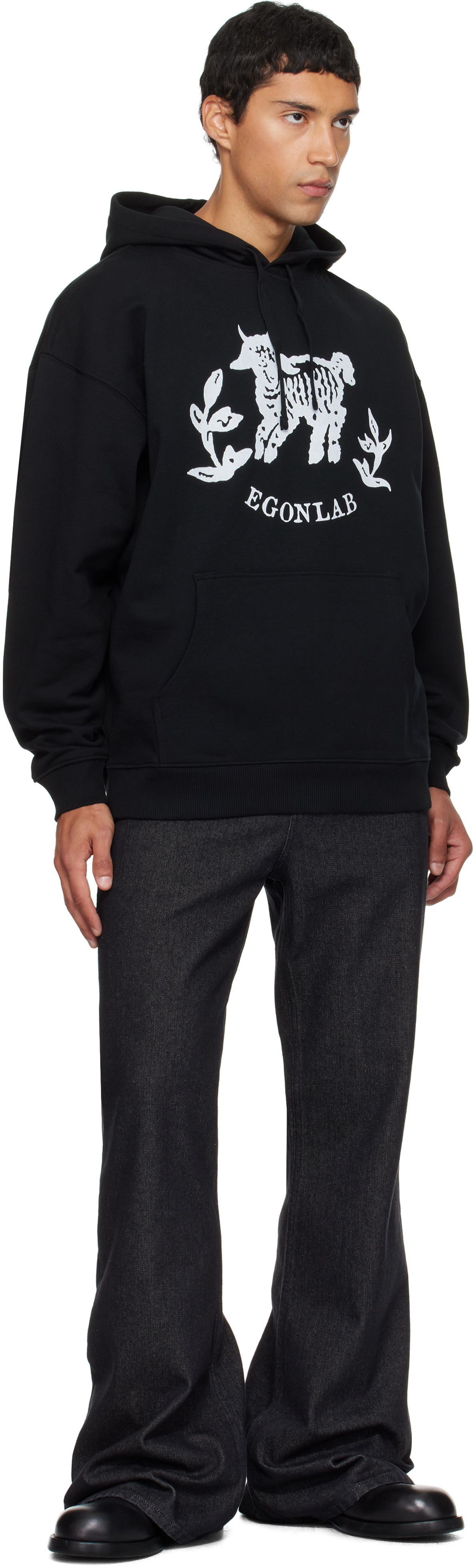 EGONlab - Pull à capuche Moutono noir