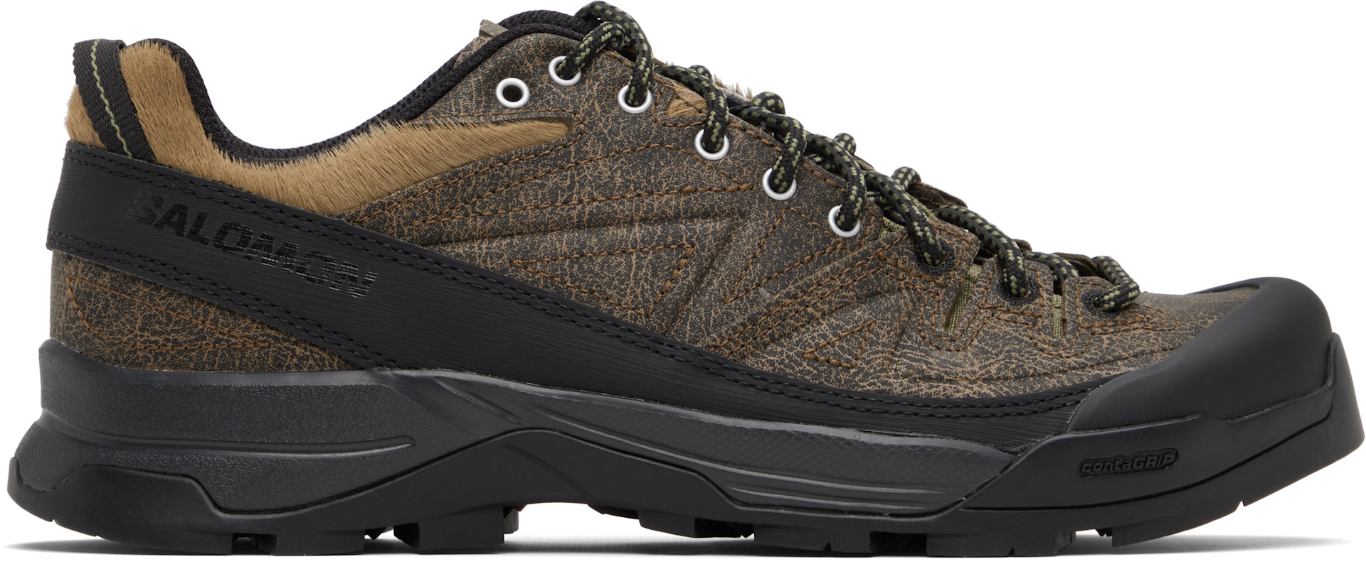 Salomon: Brown X-ALP Low Distressed Leather Sneakers | SSENSE