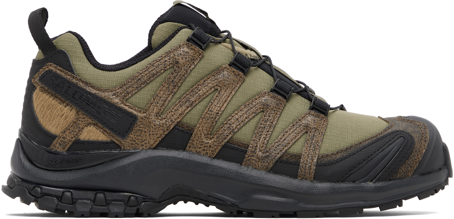 Salomon: Khaki XA Pro 3D Distressed Leather Sneakers | SSENSE