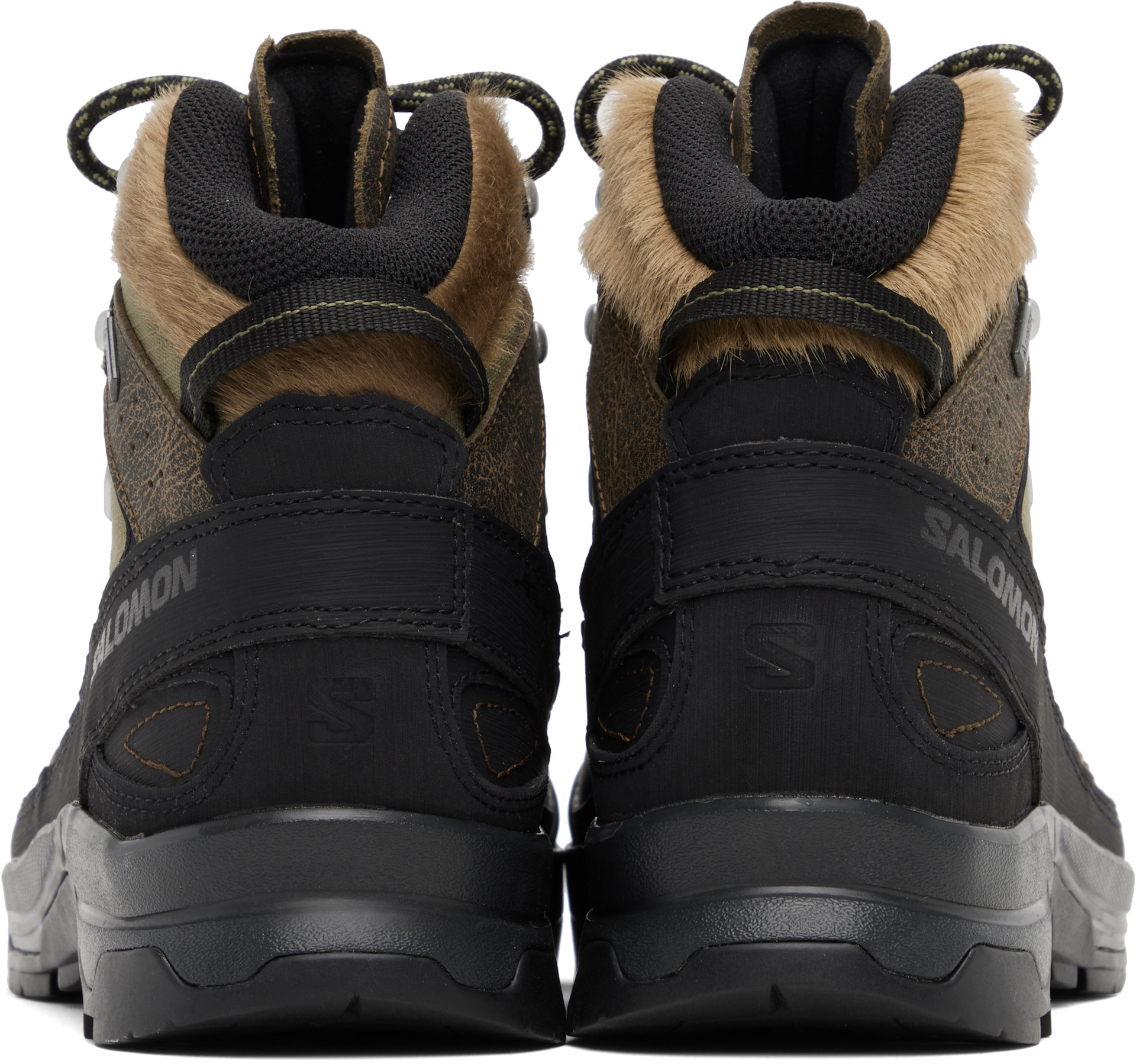 Salomon: Khaki X-ALP Mid Distressed Leather GORE-TEX Boots | SSENSE