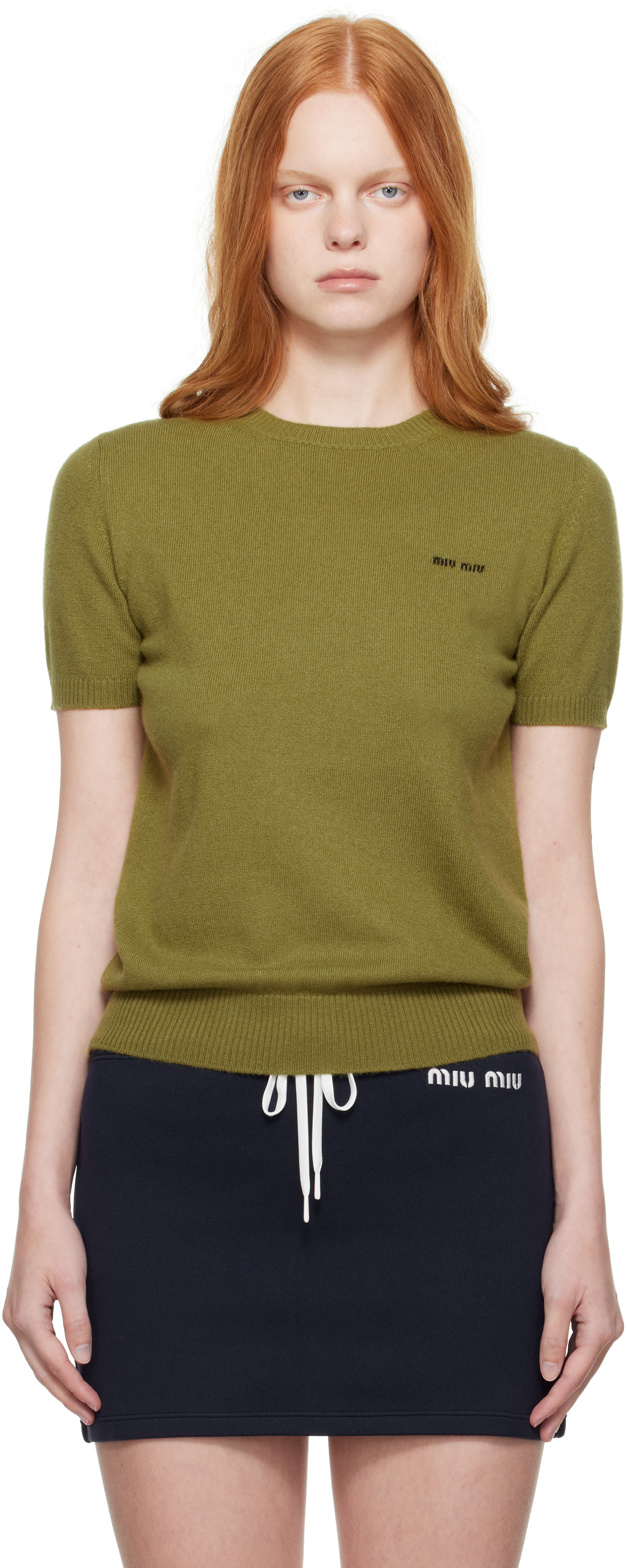 Miu Miu - Pull kaki en cachemire