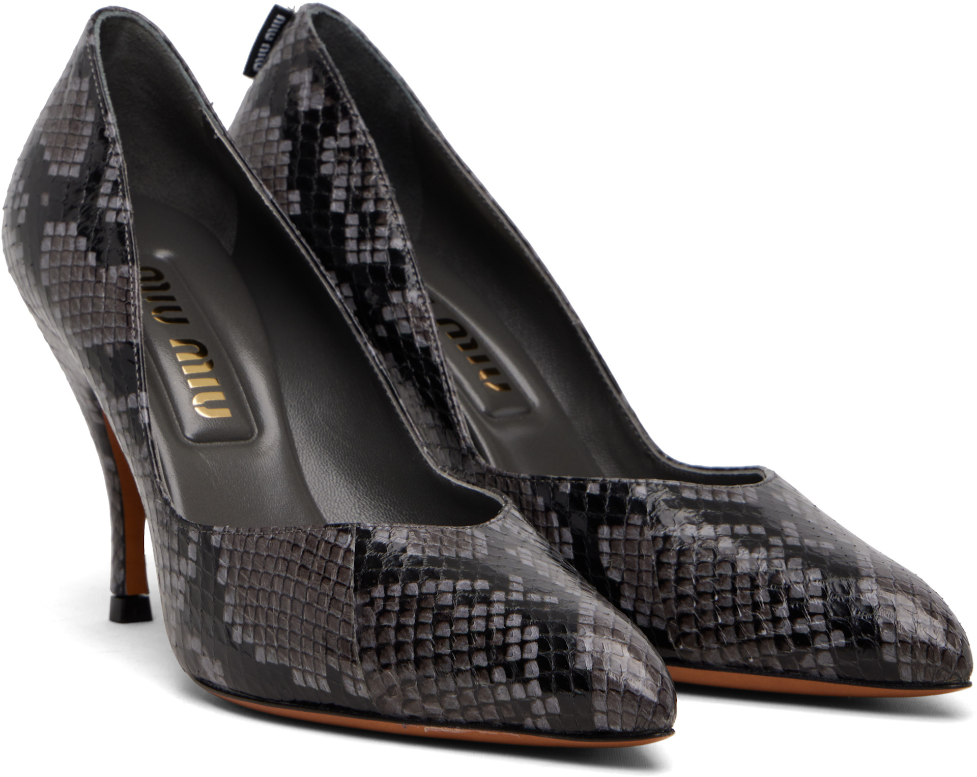 Miu Miu - Gray Ayers Leather Heels