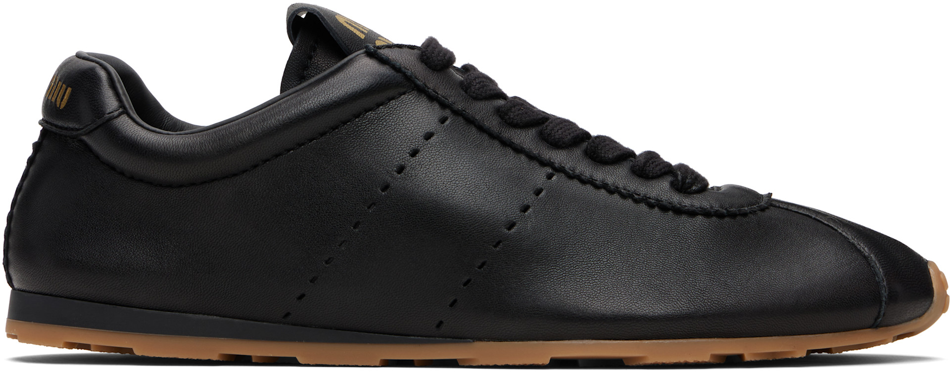 Miu Miu - Baskets Plume noires en cuir nappa