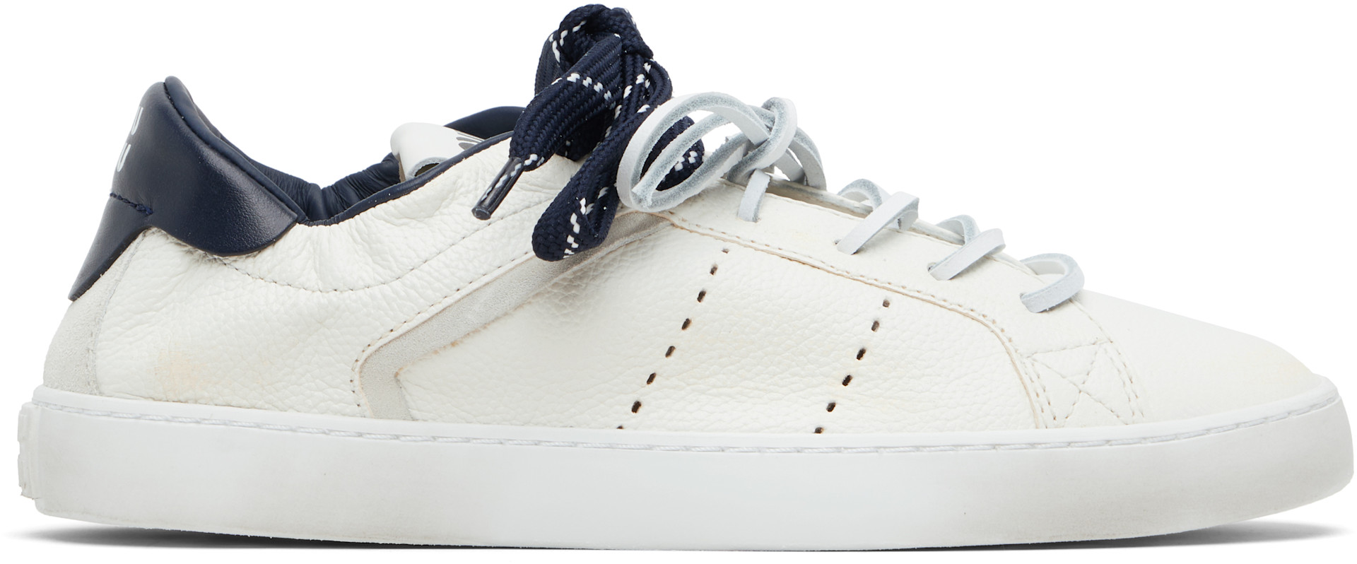 Miu Miu - Baskets Deco blanc cassé en cuir