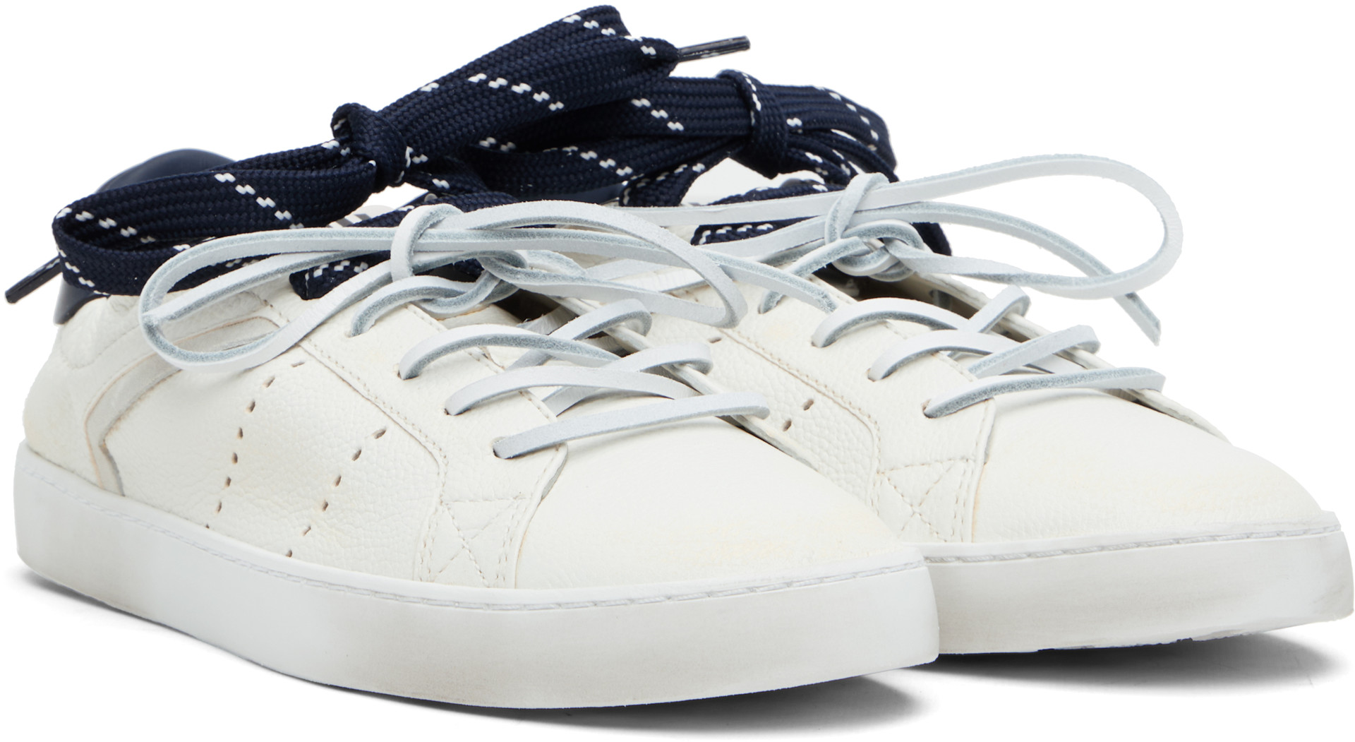 Miu Miu - Baskets Deco blanc cassé en cuir
