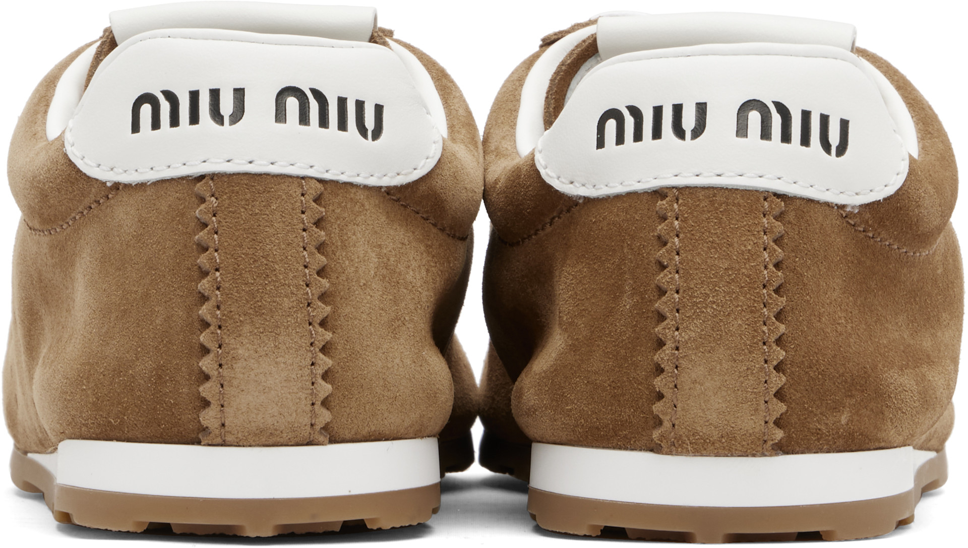 Miu Miu - Baskets Plume brun clair en suède
