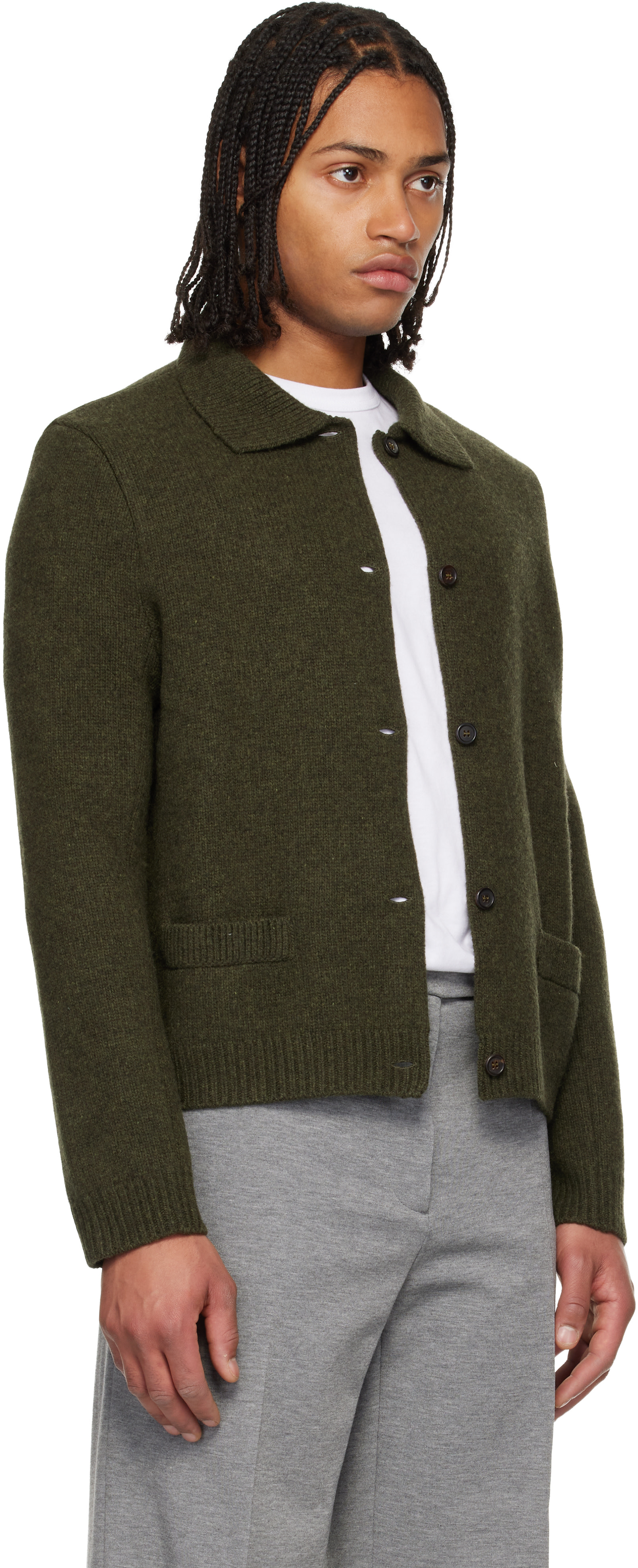 Miu Miu - Khaki Wool Cardigan