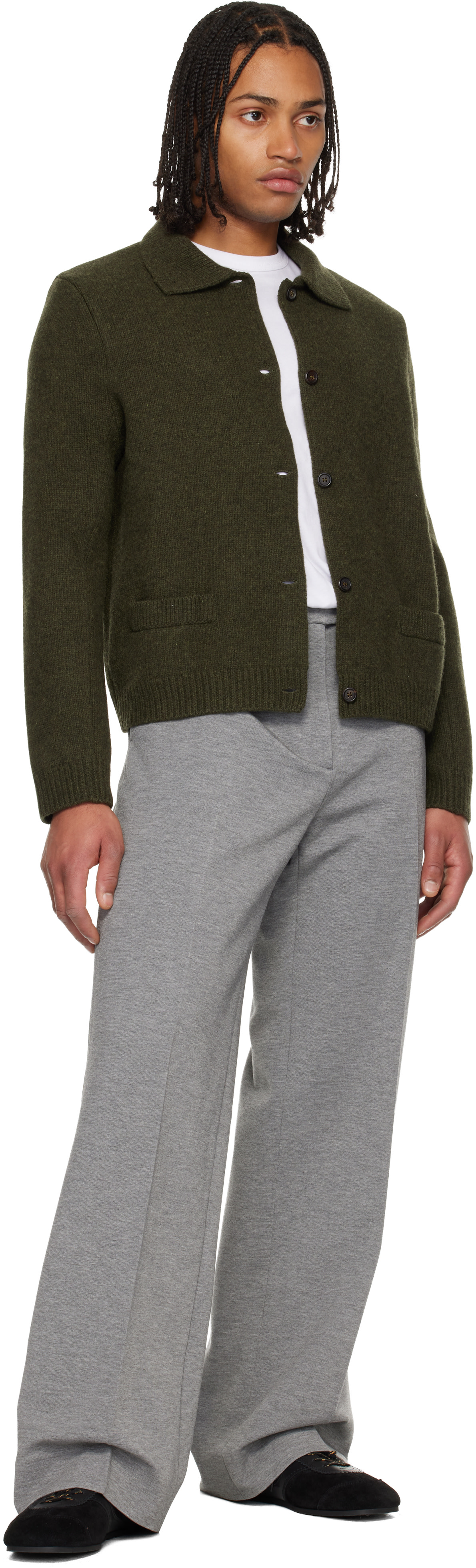 Miu Miu - Khaki Wool Cardigan