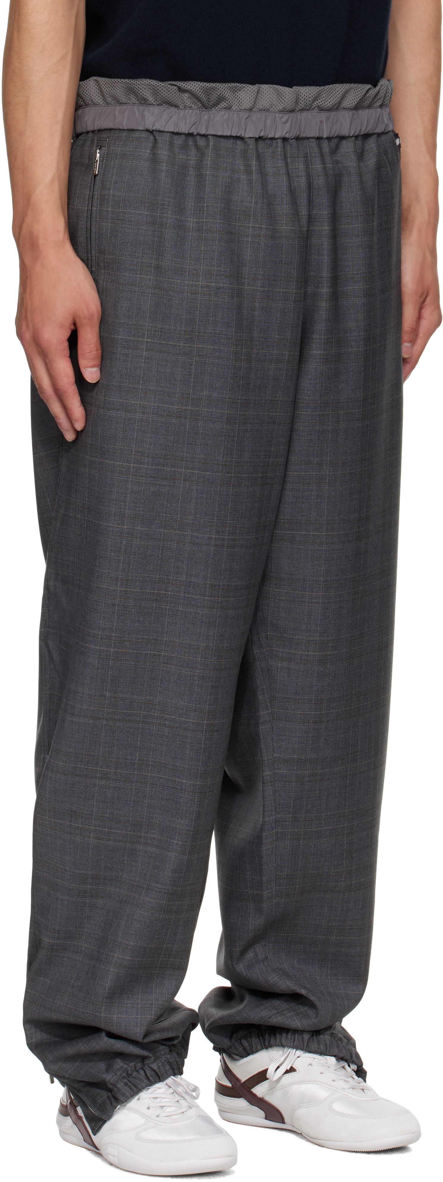 Miu Miu - Gray Wool Track Trousers