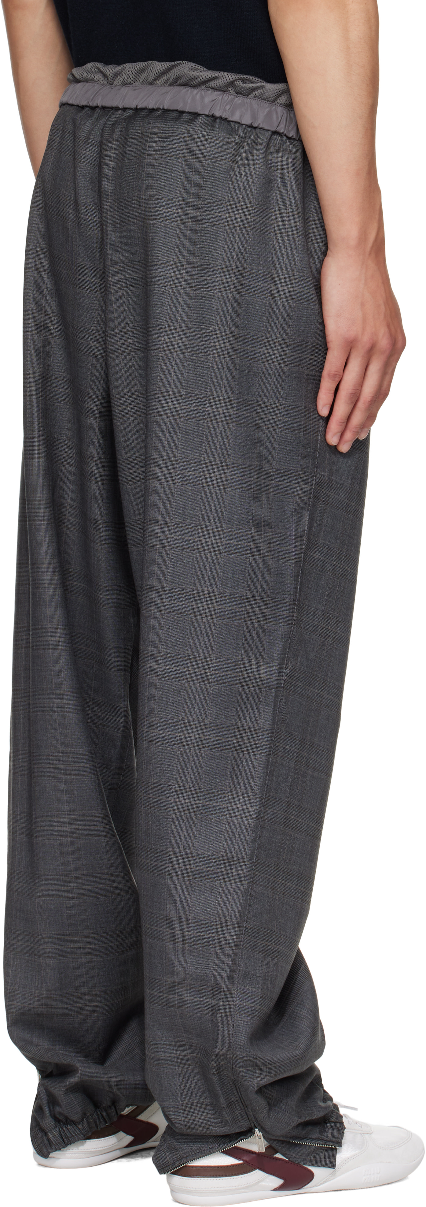 Miu Miu - Gray Wool Track Trousers