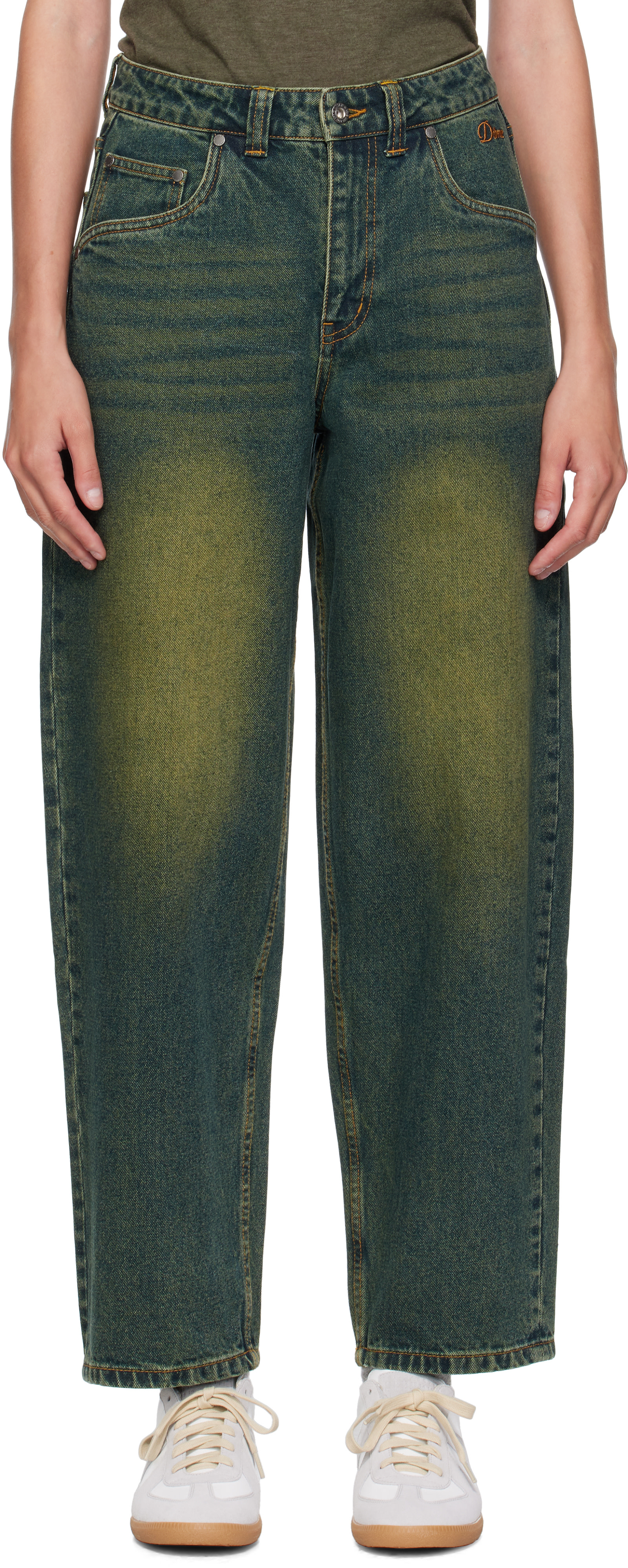 Dime - Jean ample bleu et vert