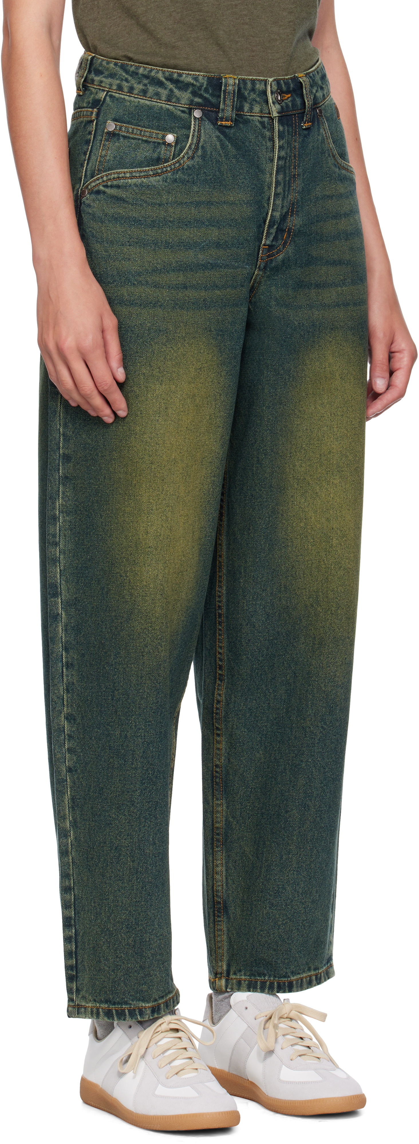 Dime - Jean ample bleu et vert