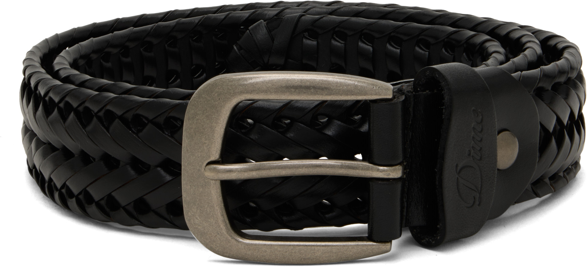 Dime - Black Braided Leather Belt