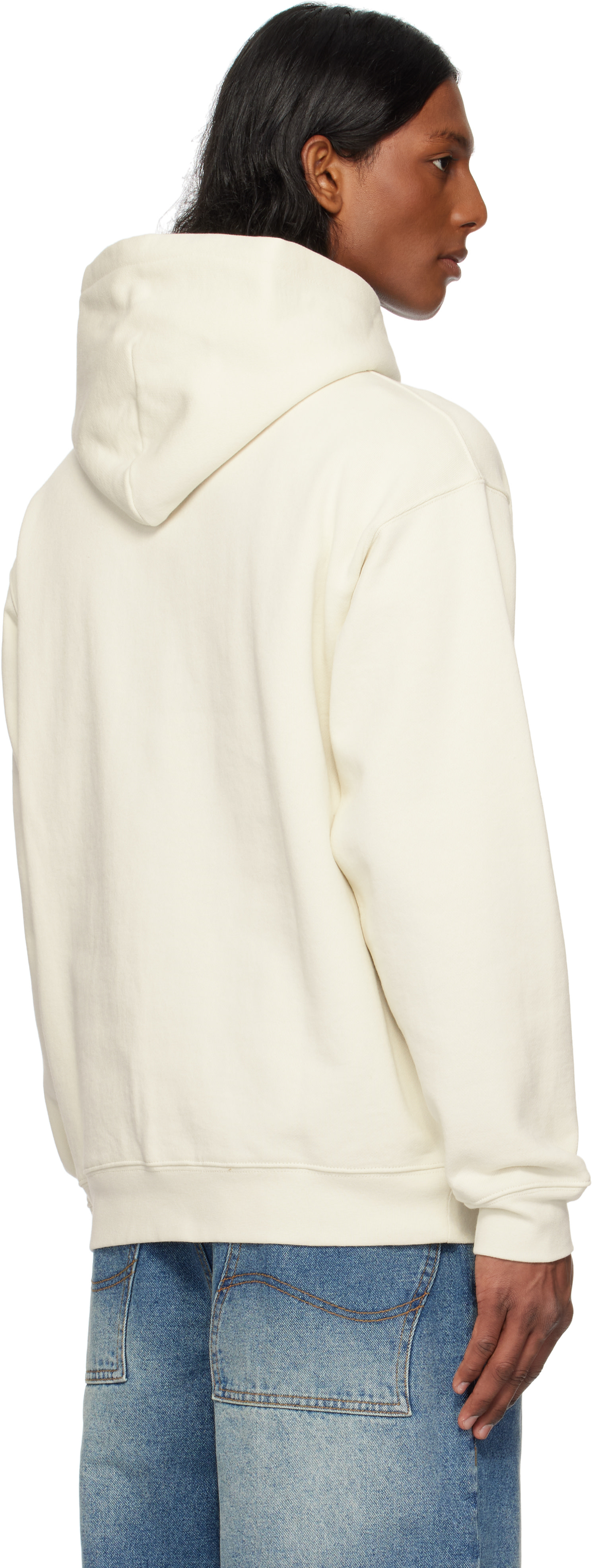 Dime - Pull à capuche blanc cassé à logo Purgatory