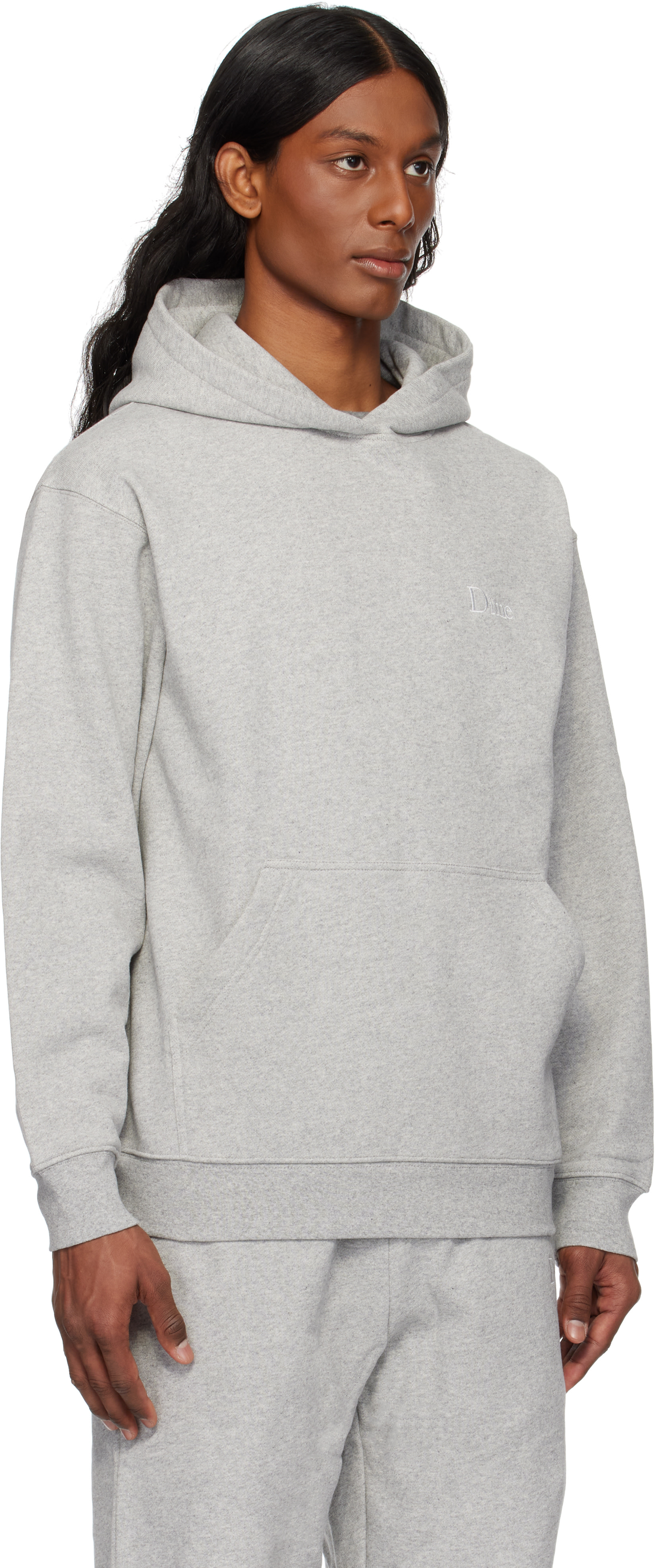 Dime: Gray Classic Small Logo Hoodie | SSENSE Canada