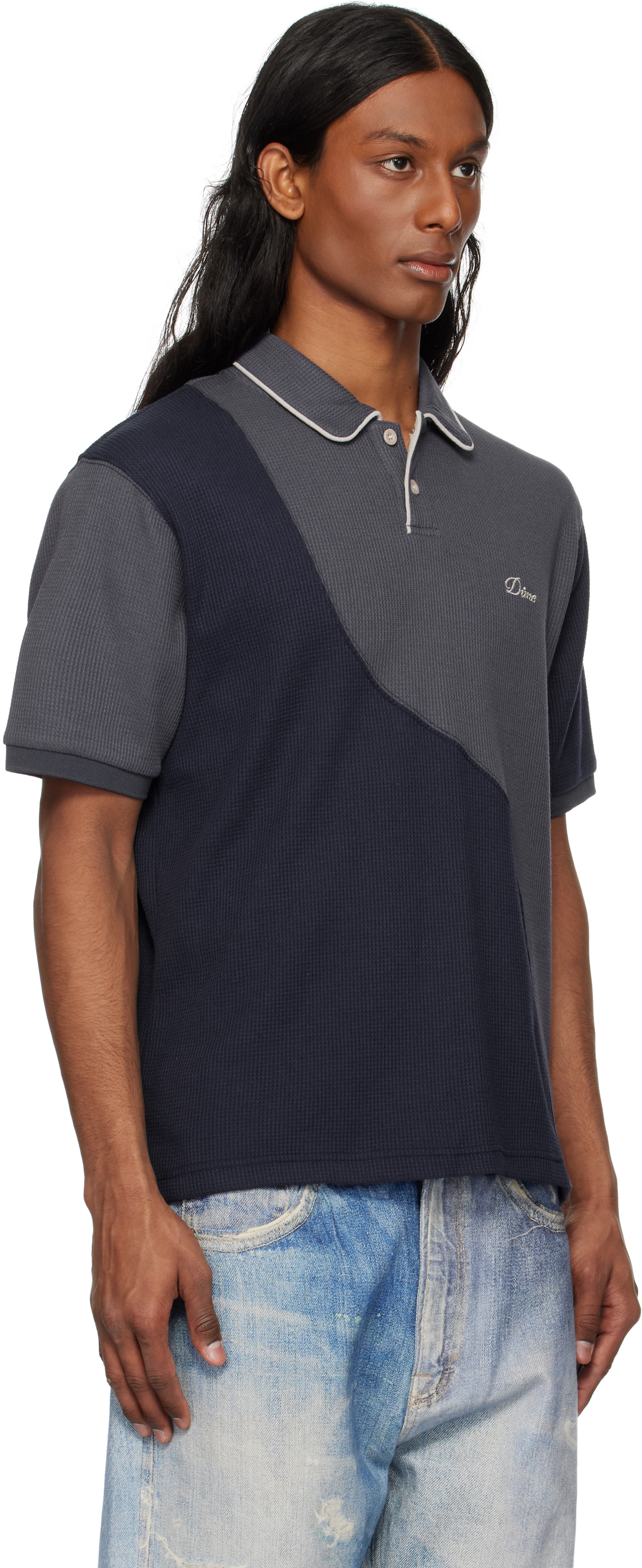 Dime - Navy Waffle Polo