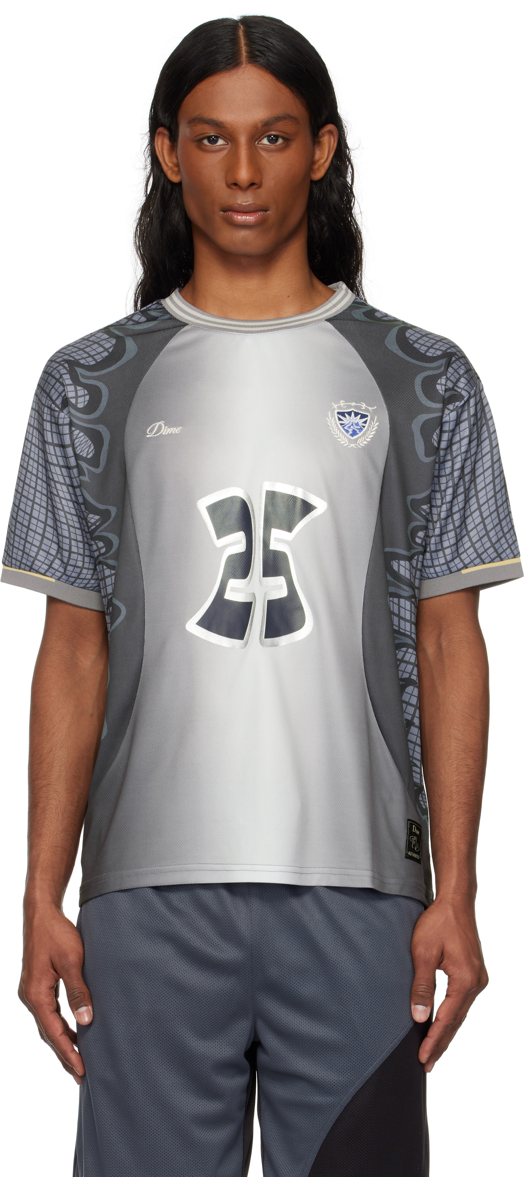 Dime - ブルー&グレー Holy Flame Jersey トップス