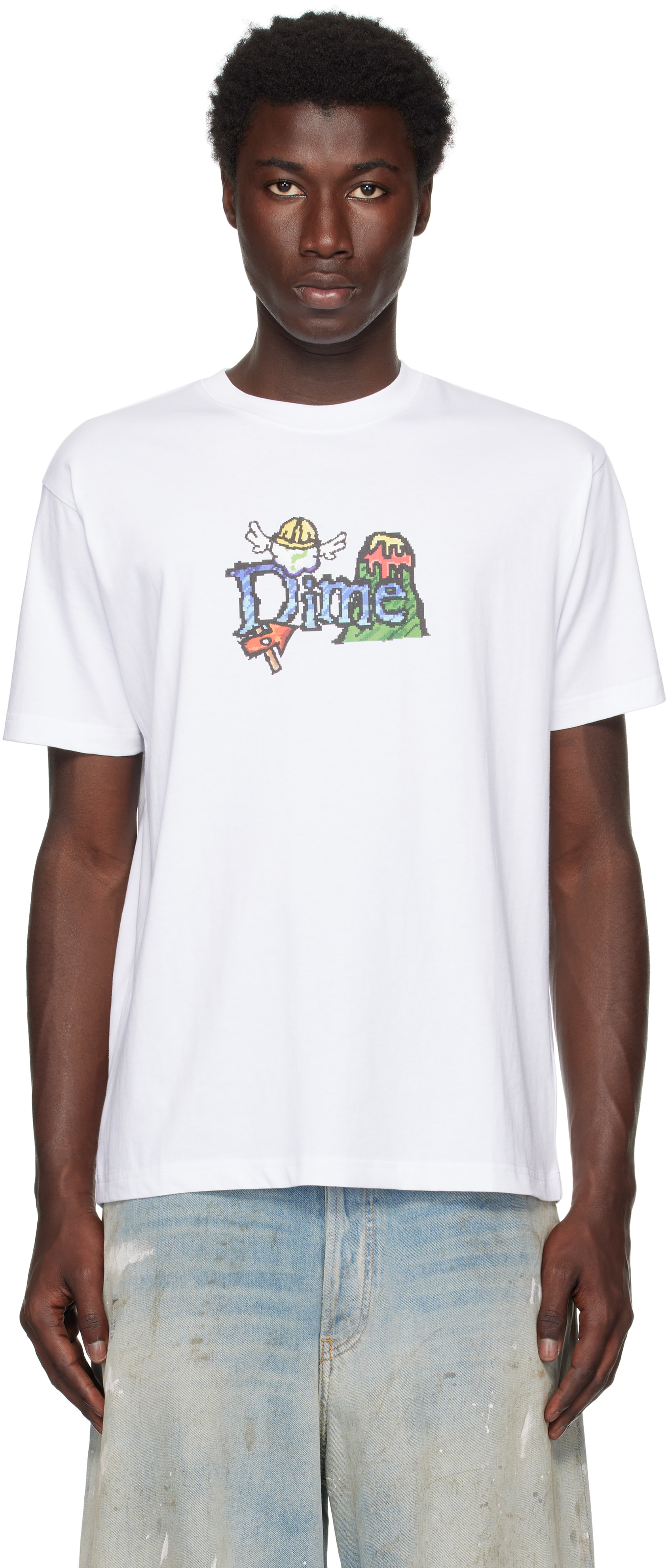 Dime: ホワイト Classic Fuzzy Tシャツ | SSENSE 日本