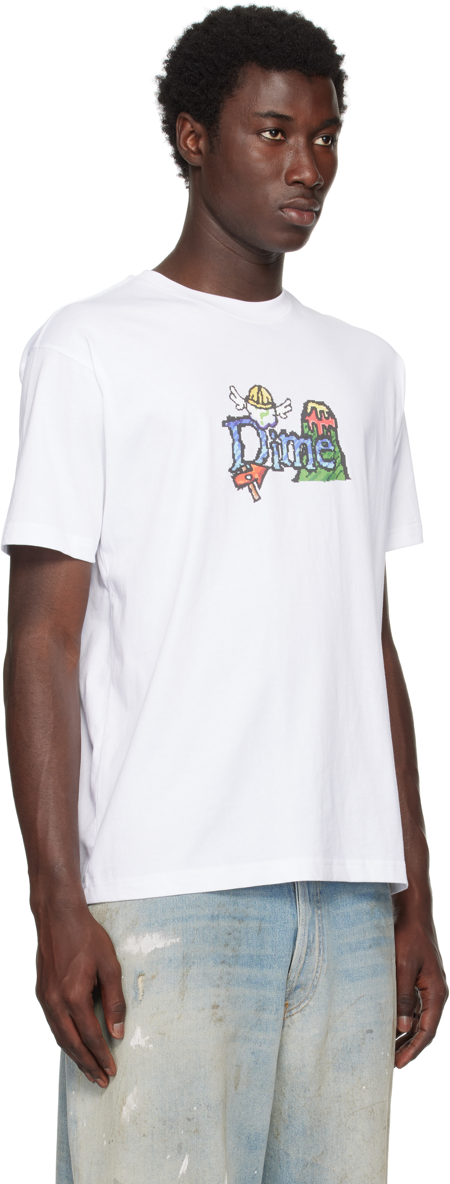 Dime: ホワイト Classic Fuzzy Tシャツ | SSENSE 日本