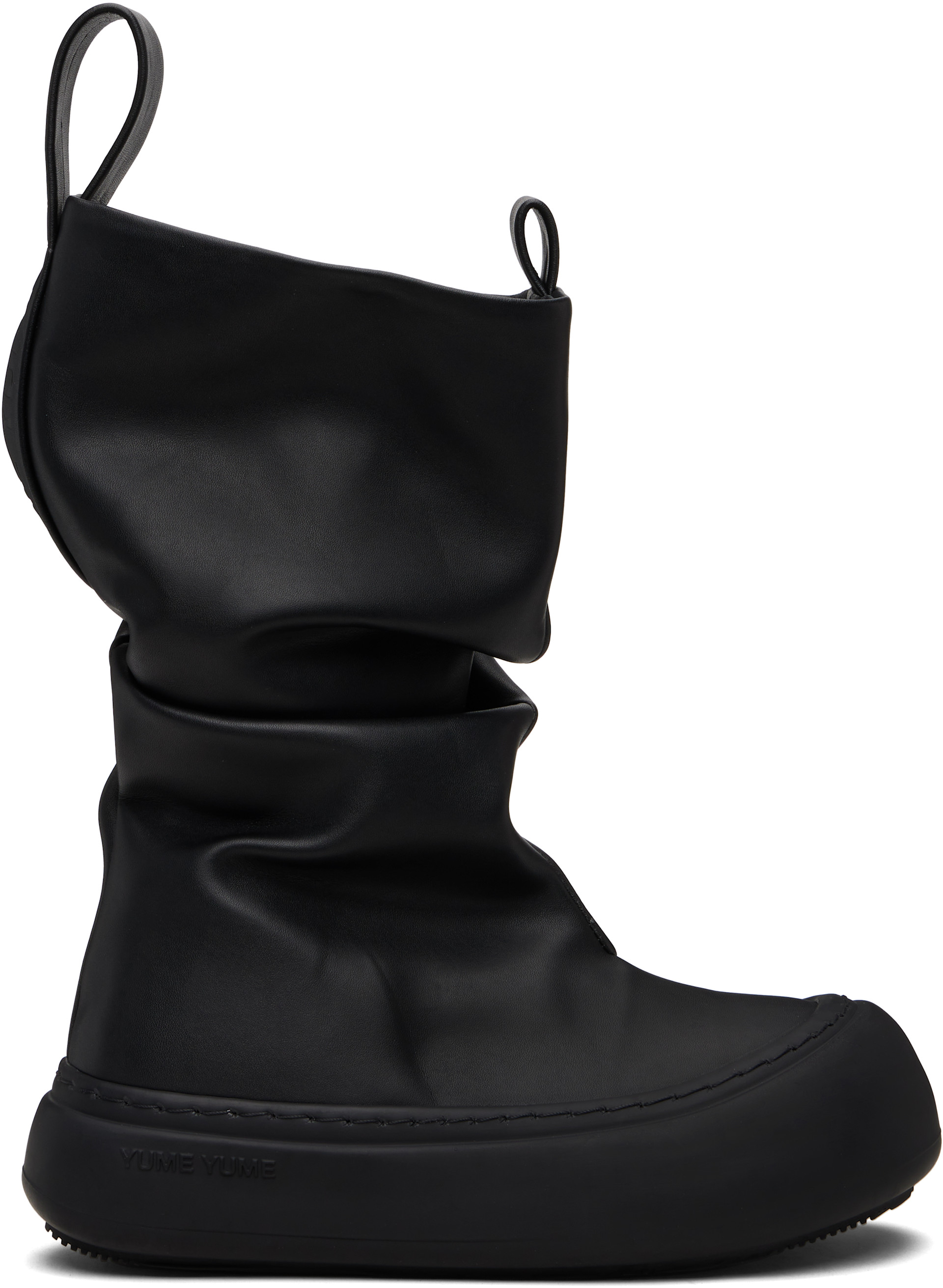 YUME YUME: Black Fisherman Low Boots | SSENSE Canada