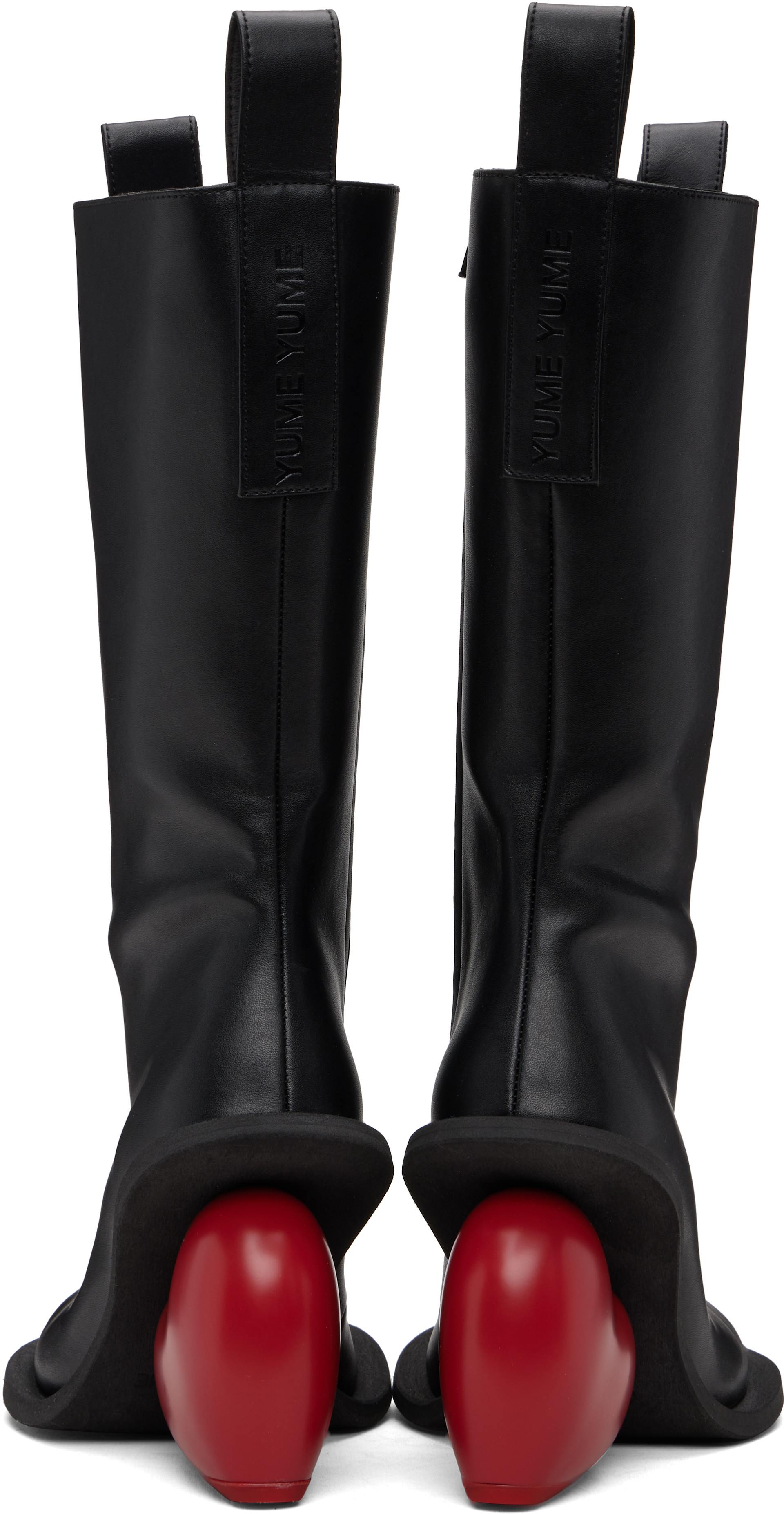 YUME YUME: Black & Red Love Tall Boots | SSENSE