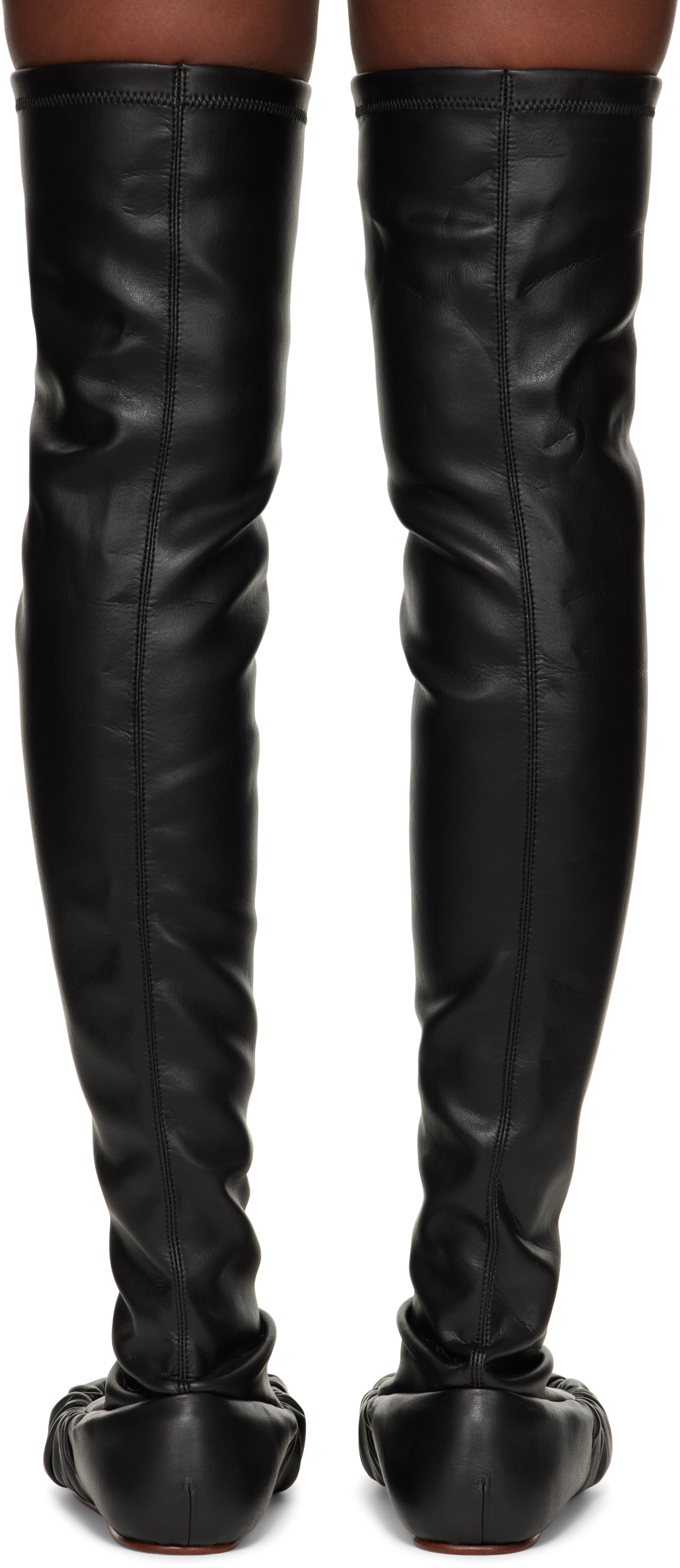 YUME YUME: Black Overknee Ballerina Tall Boots | SSENSE