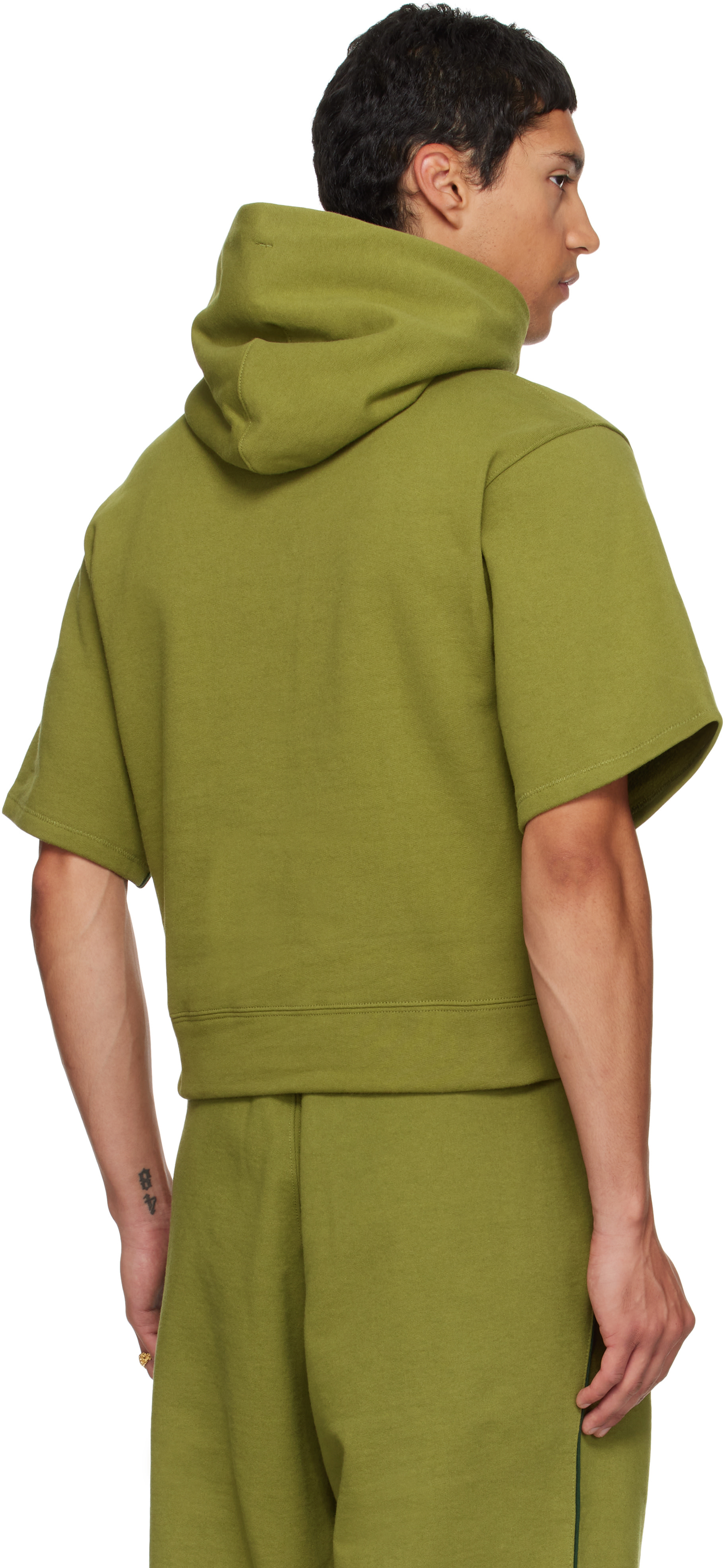 Veneda Carter - Pull à capuche à manches courtes vert exclusif à SSENSE