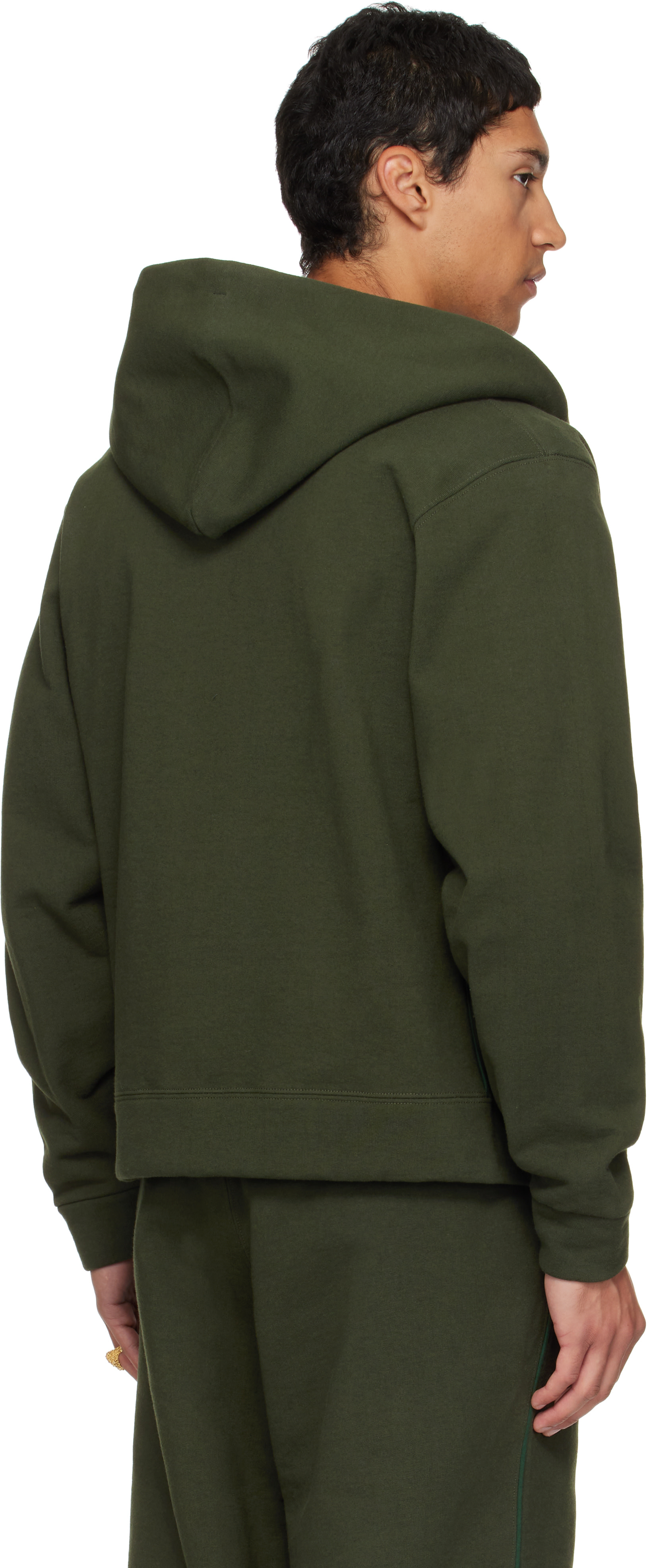 Veneda Carter - Pull à capuche vert à glissière exclusif à SSENSE