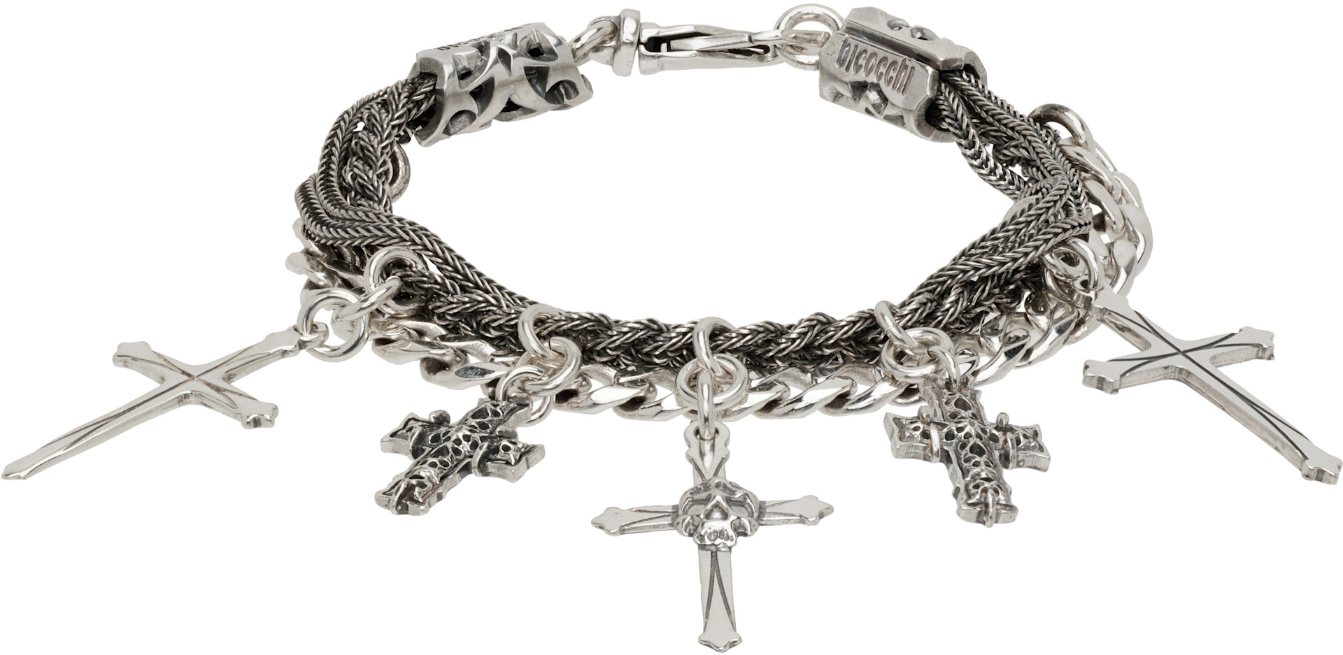 Emanuele Bicocchi: Gothic Cross Charm Bracelet | SSENSE