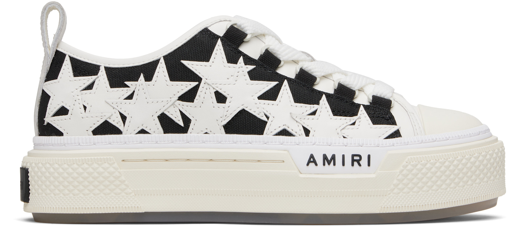 AMIRI: Black & White Stars Court Low Sneakers | SSENSE